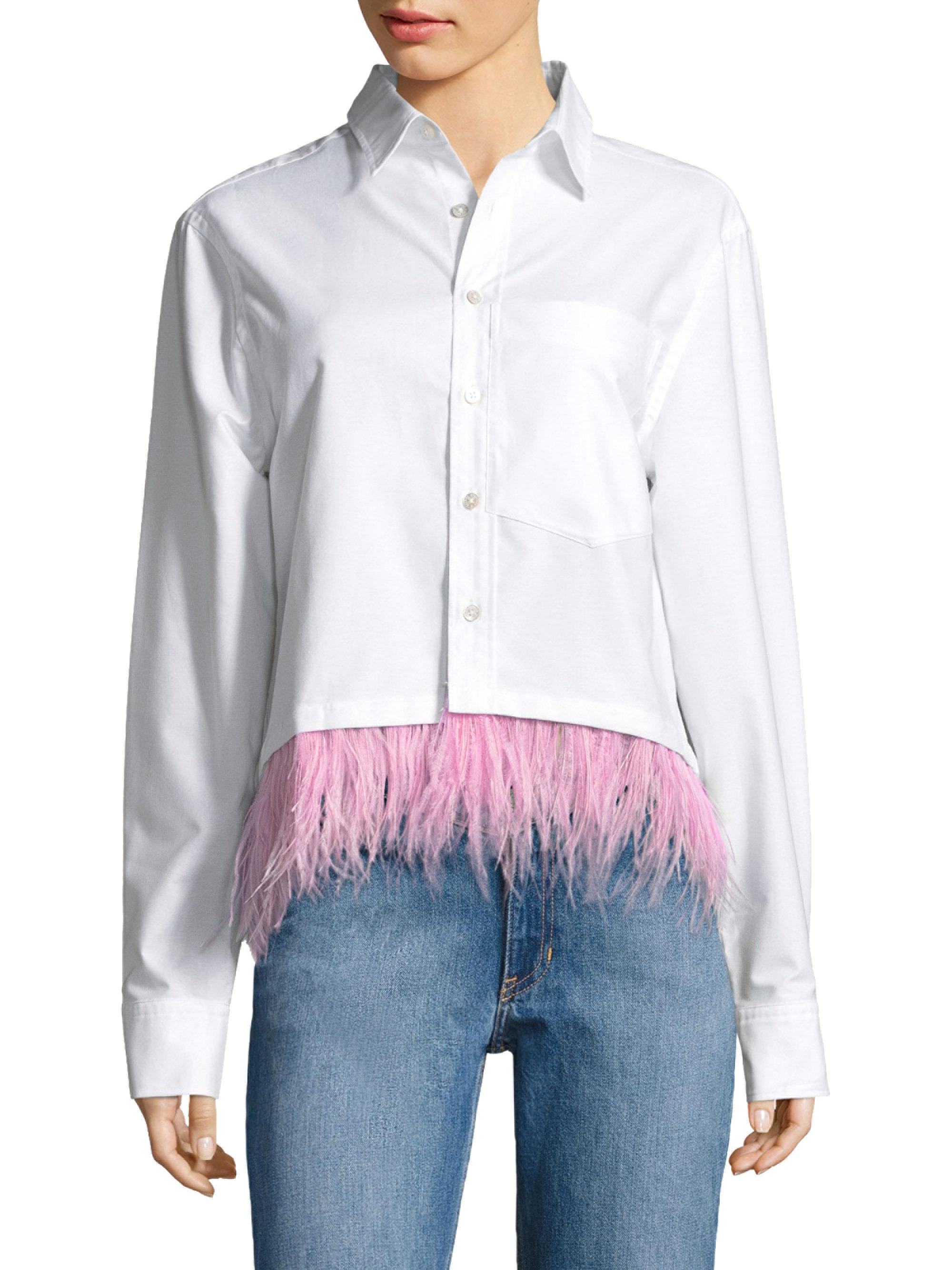Opening Ceremony Feather-trim Oxford 