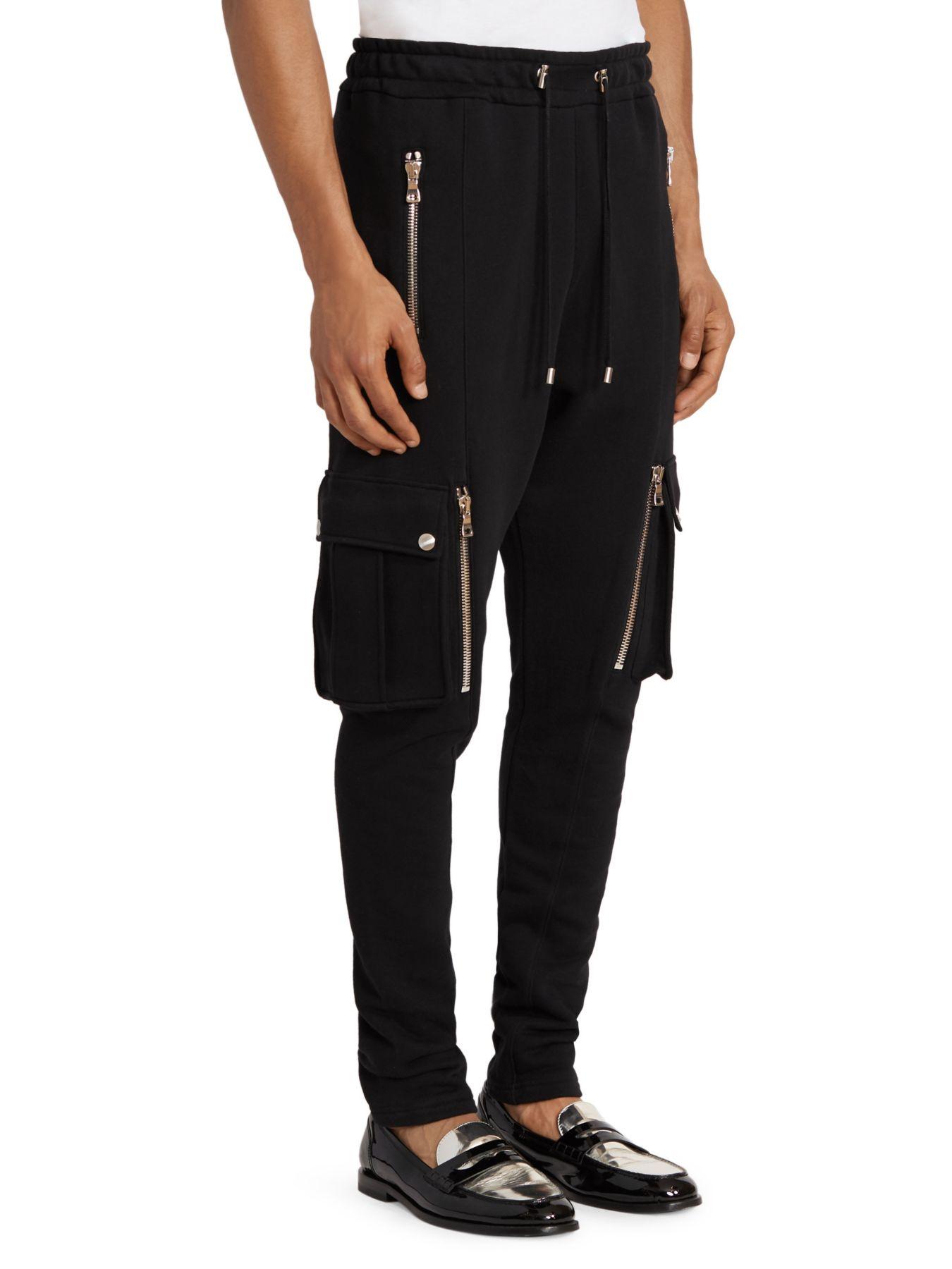 black cargo sweatpants