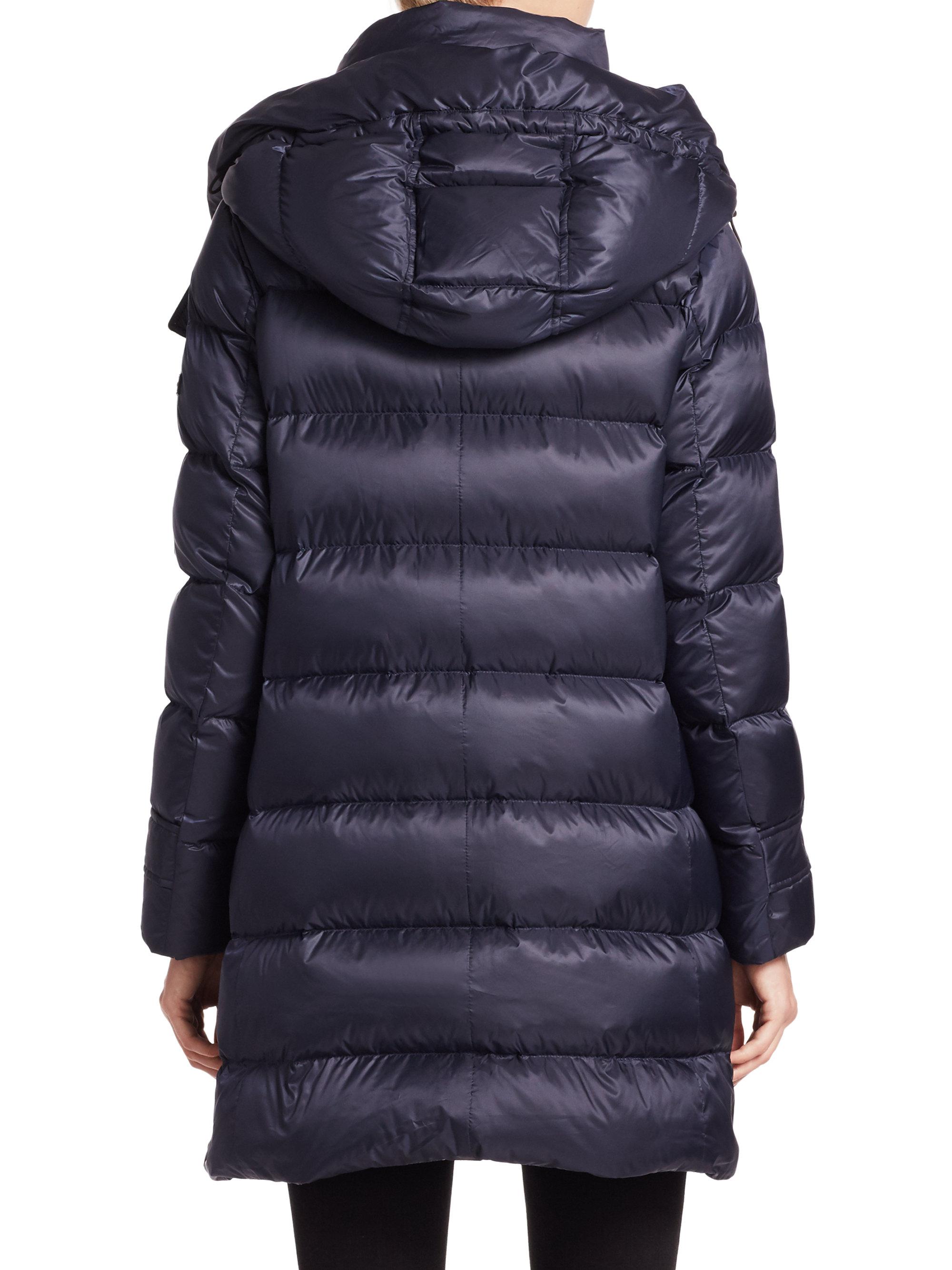 Burberry Synthetic Strettingham Puffer Coat in Blue - Lyst