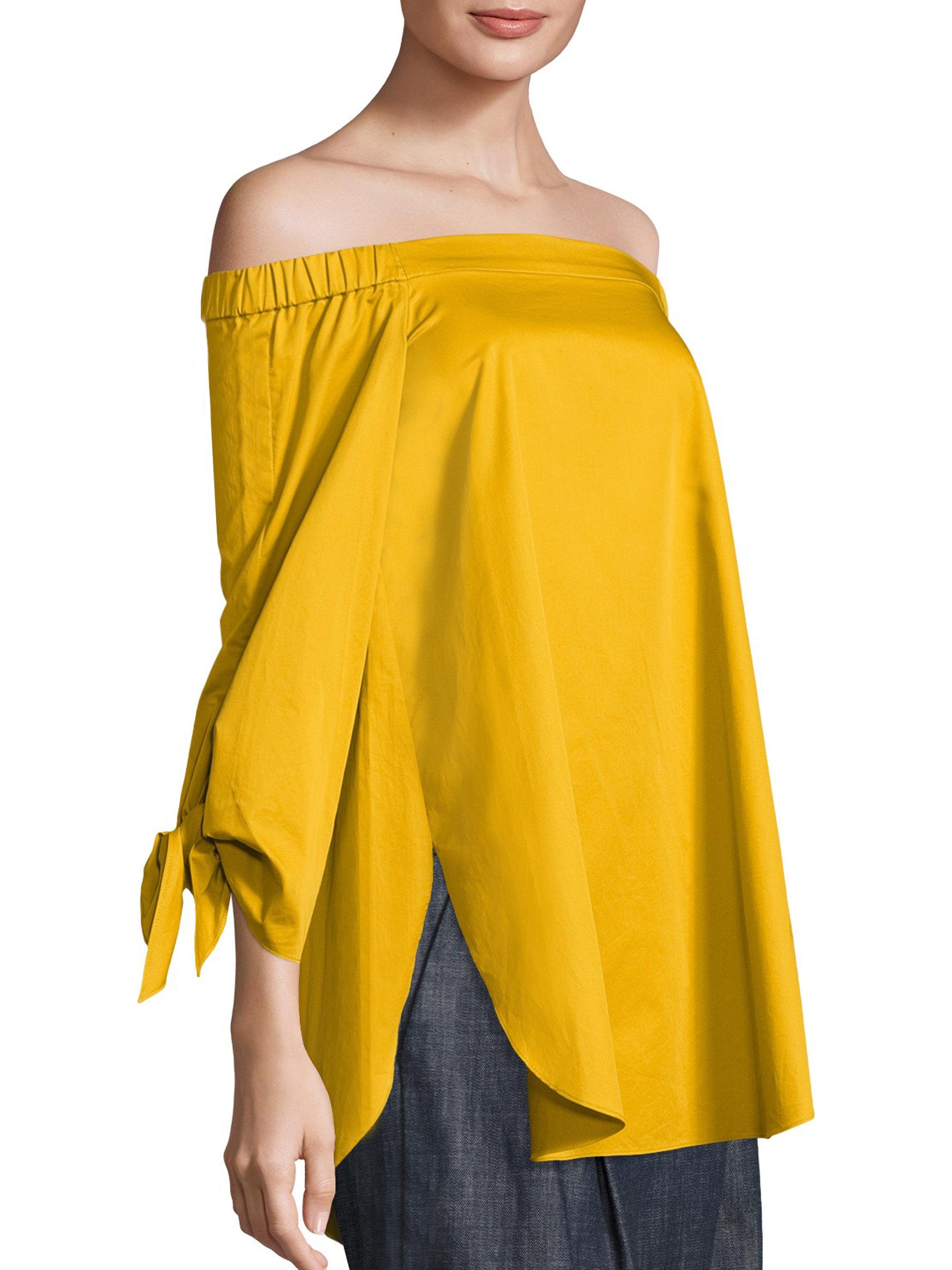 yellow satin top