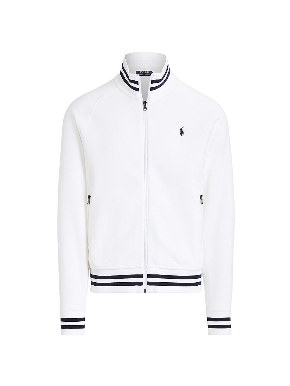 Polo Ralph Lauren Double Knit Track Jacket in White for Men | Lyst