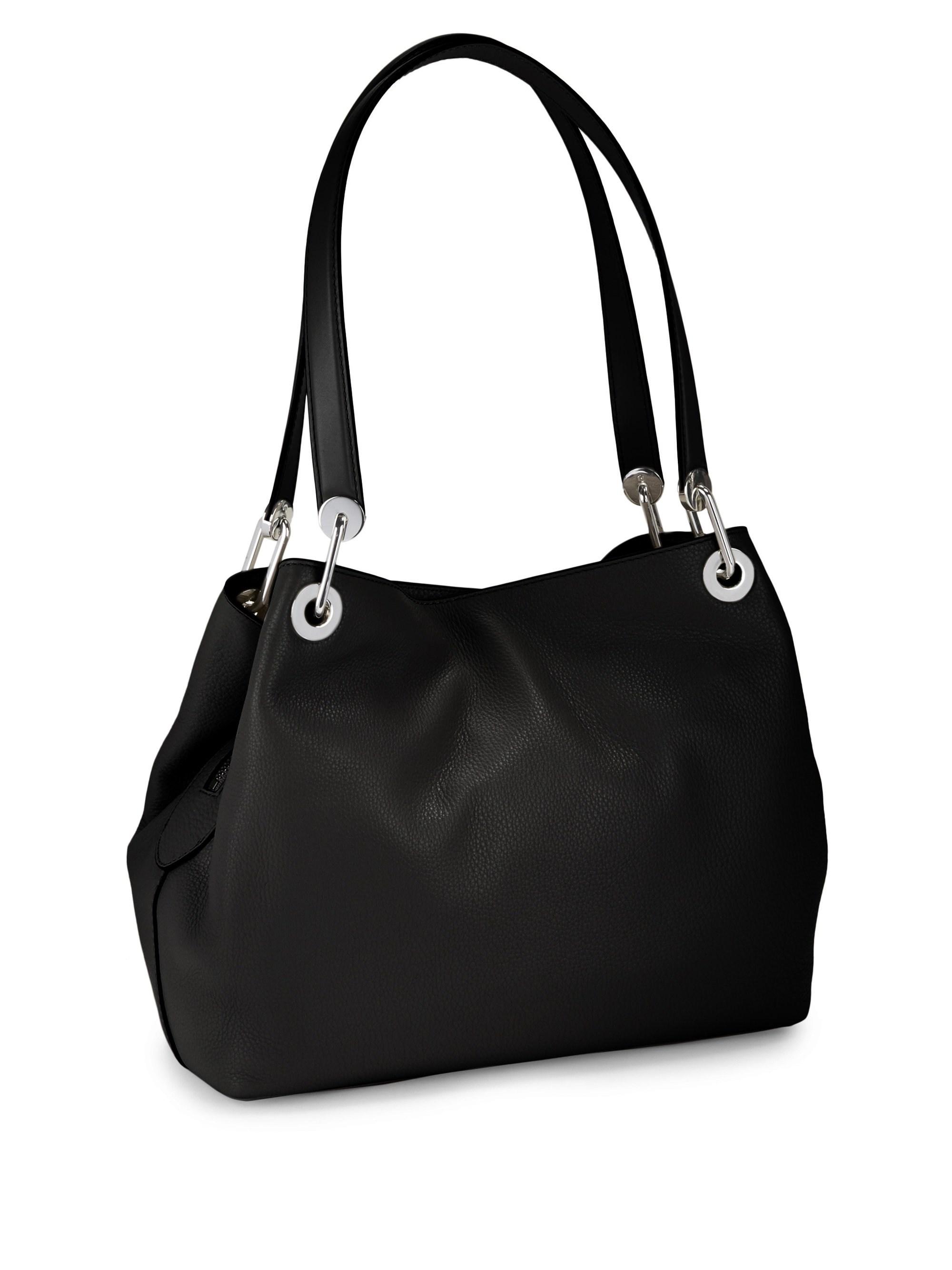 MICHAEL Michael Kors Women's Raven Leather Shoulder Bag Black Lyst