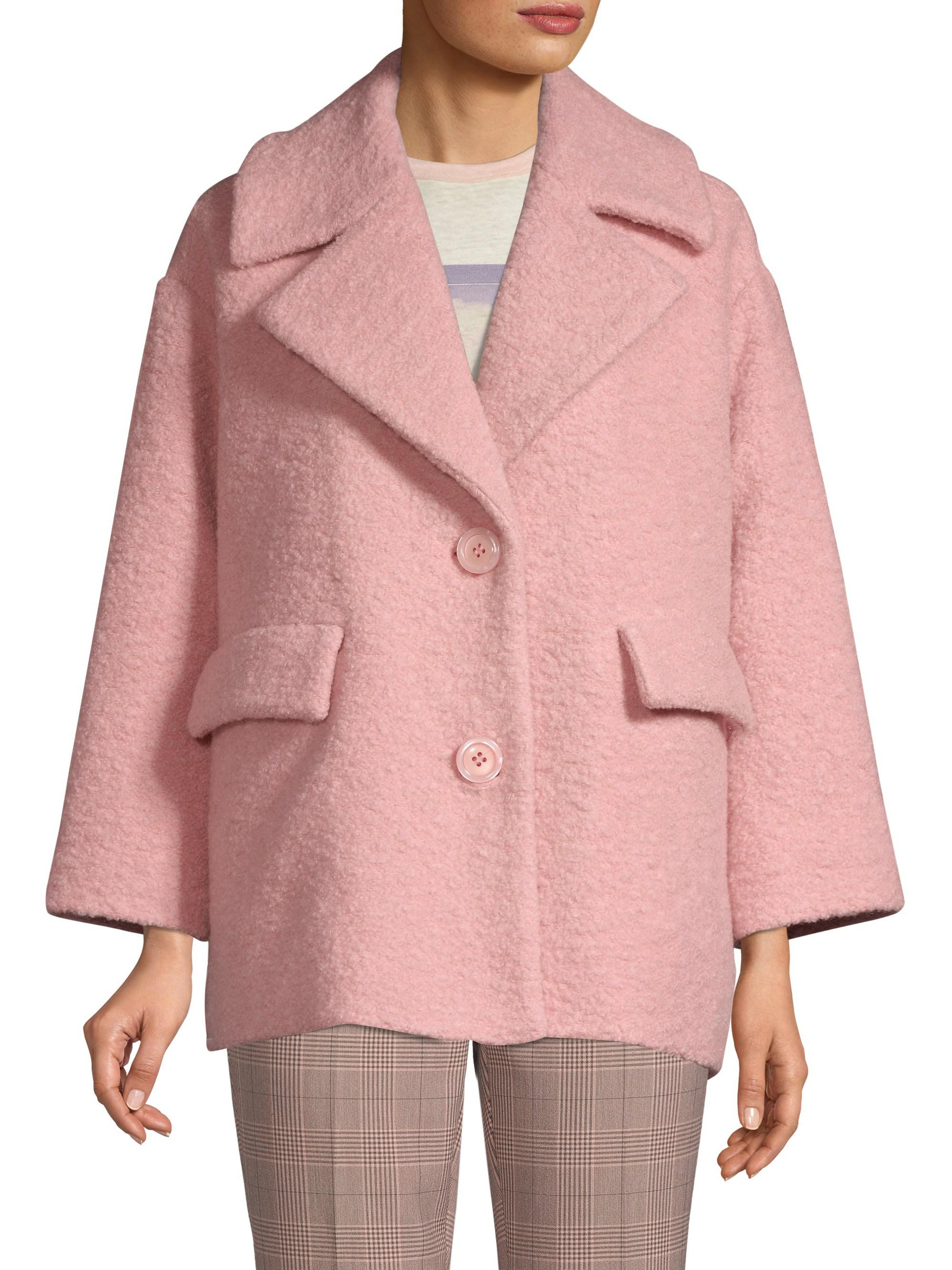boucle coat pink