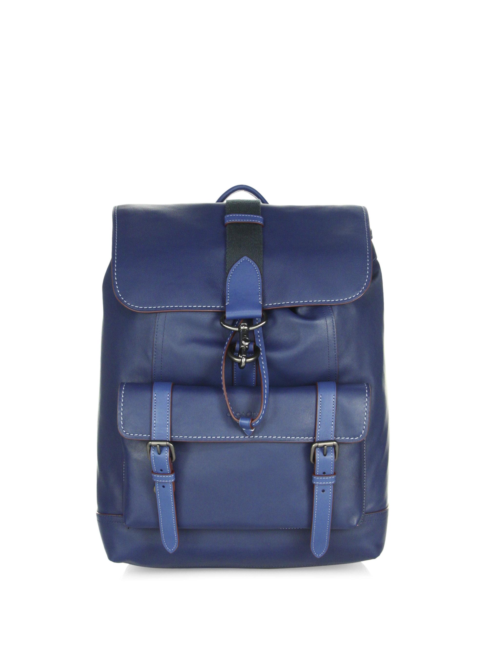 COACH Leather Backpack in Blue for Men Lyst