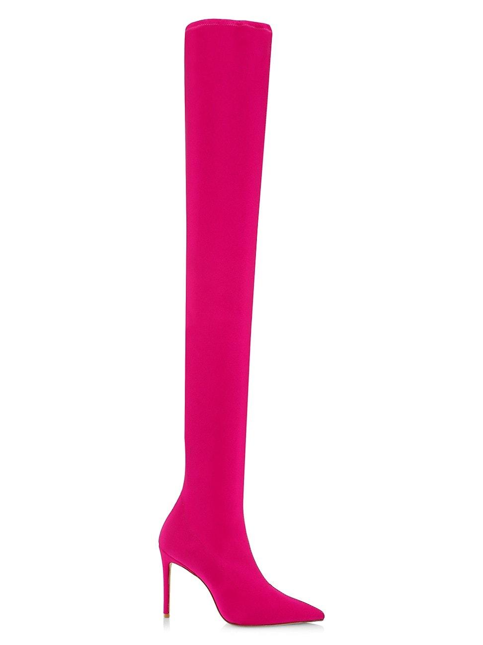 Stuart Weitzman Ultrastuart Satin Thigh-high Boots in Magenta (Pink) | Lyst