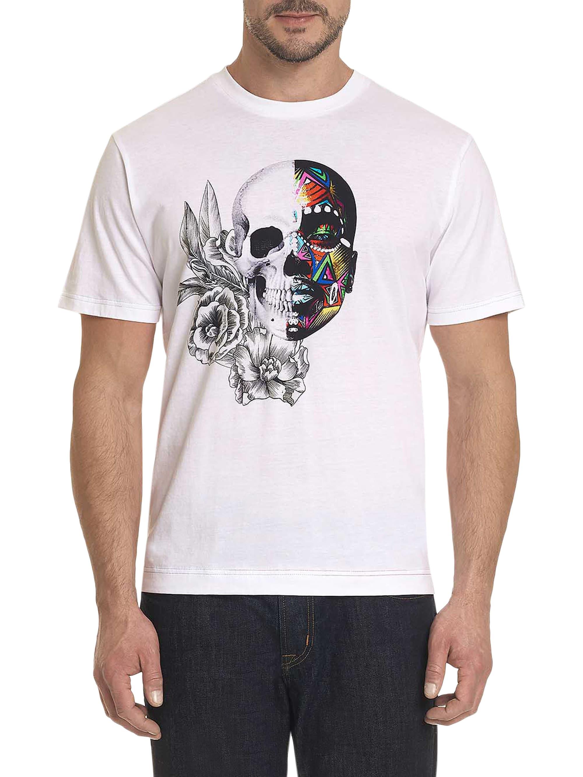 Lyst - Robert Graham Bonehead Floral Skull Graphic T-shirt in White for Men