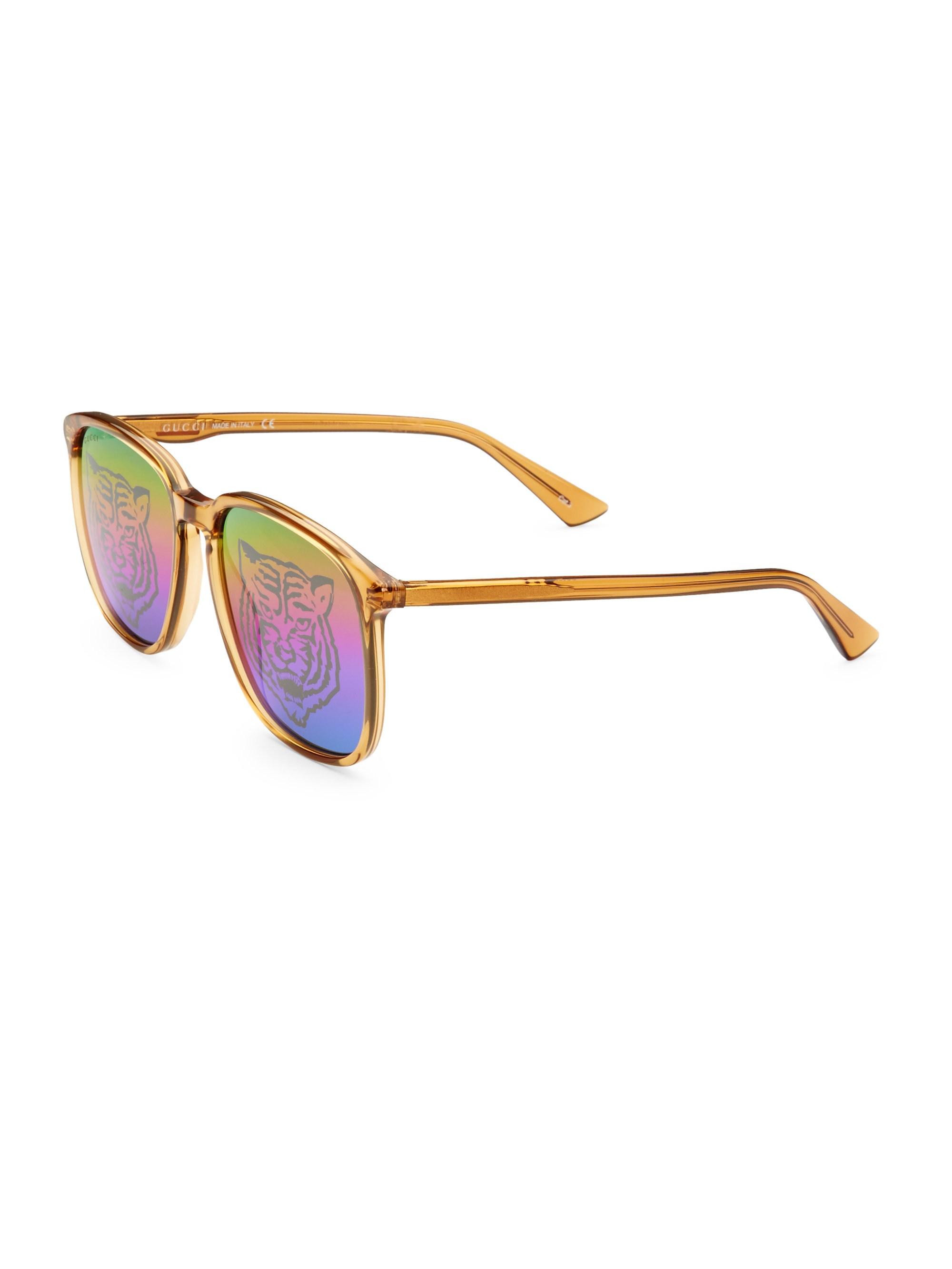 Gucci 145mm Tiger Lens Sunglasses in Beige (Natural) for Men | Lyst
