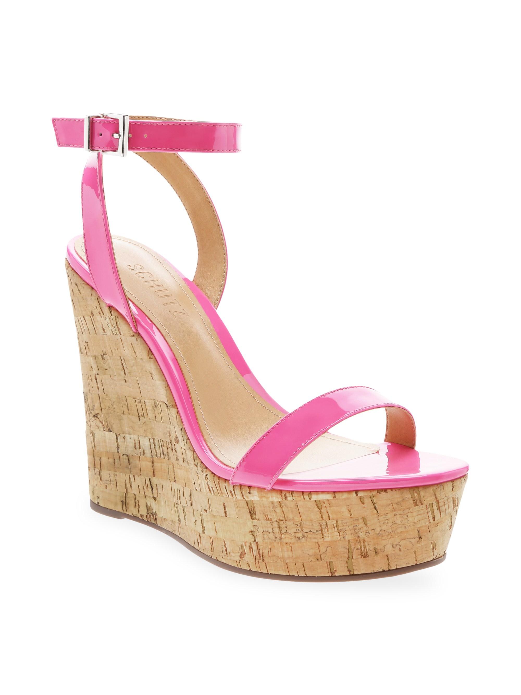 neon pink wedges