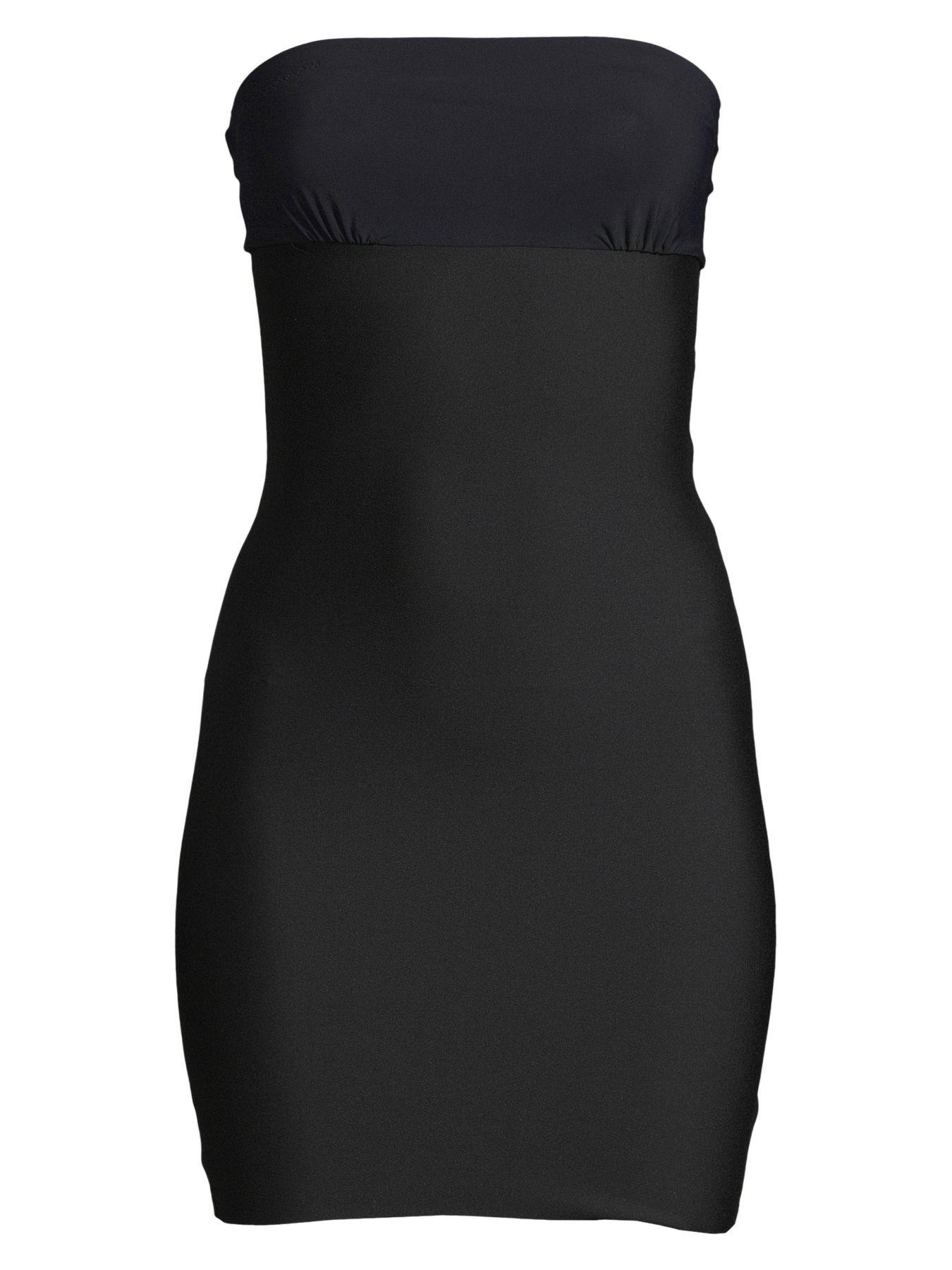 Commando Synthetic Two-faced Tech Strapless Slip Dress in Black - Lyst