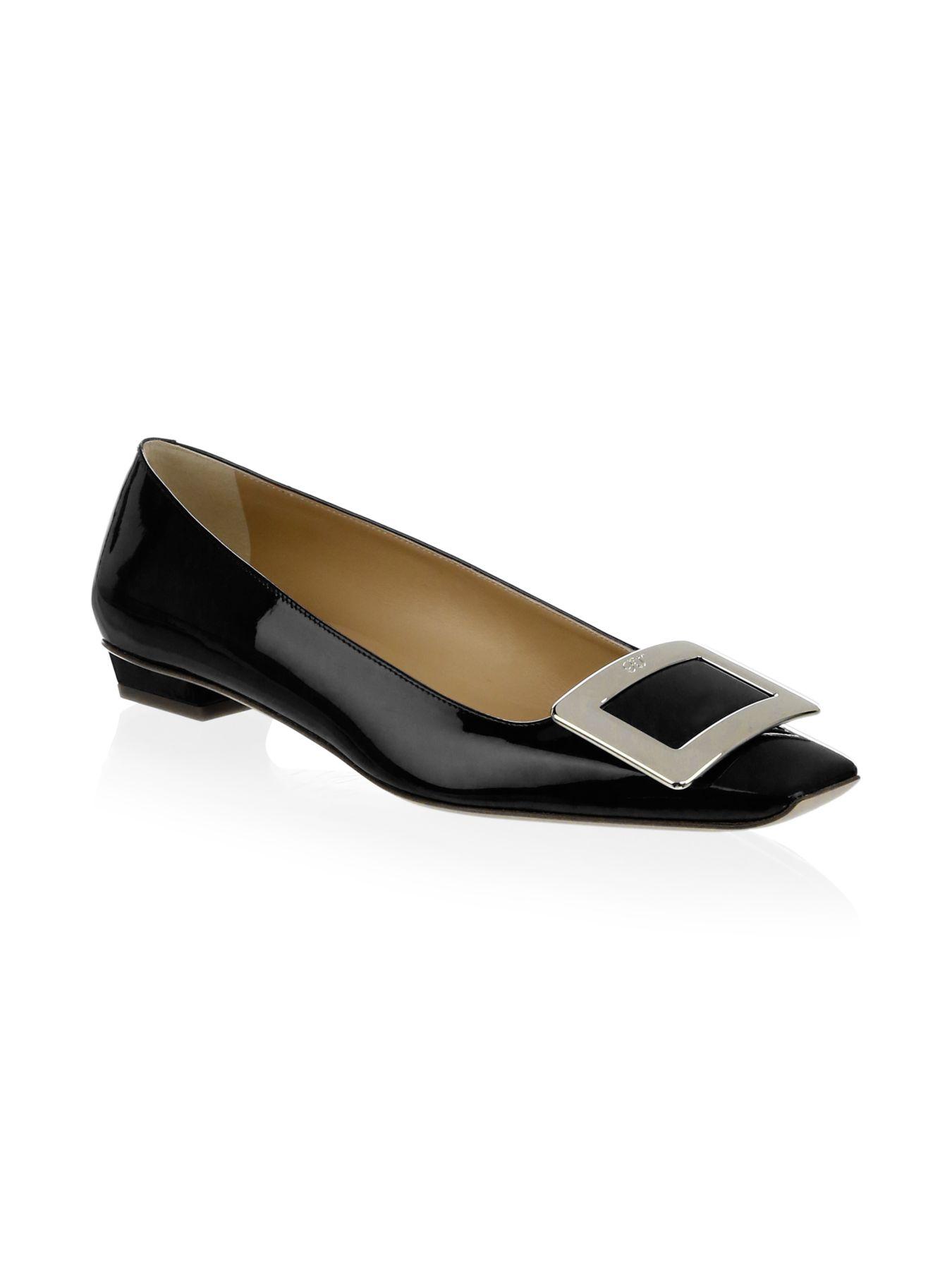 roger vivier black patent flats