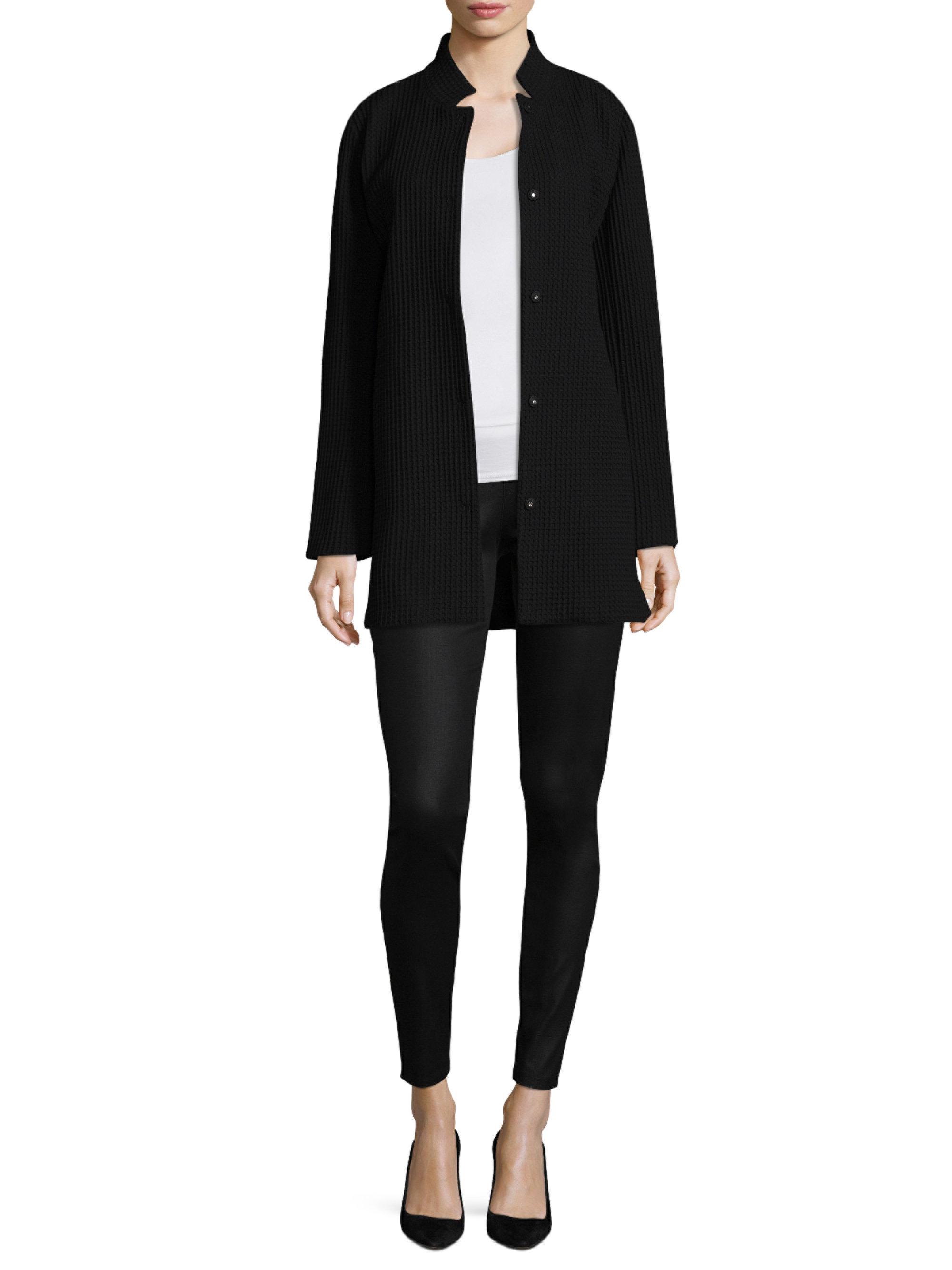 tencel stretch grid long jacket