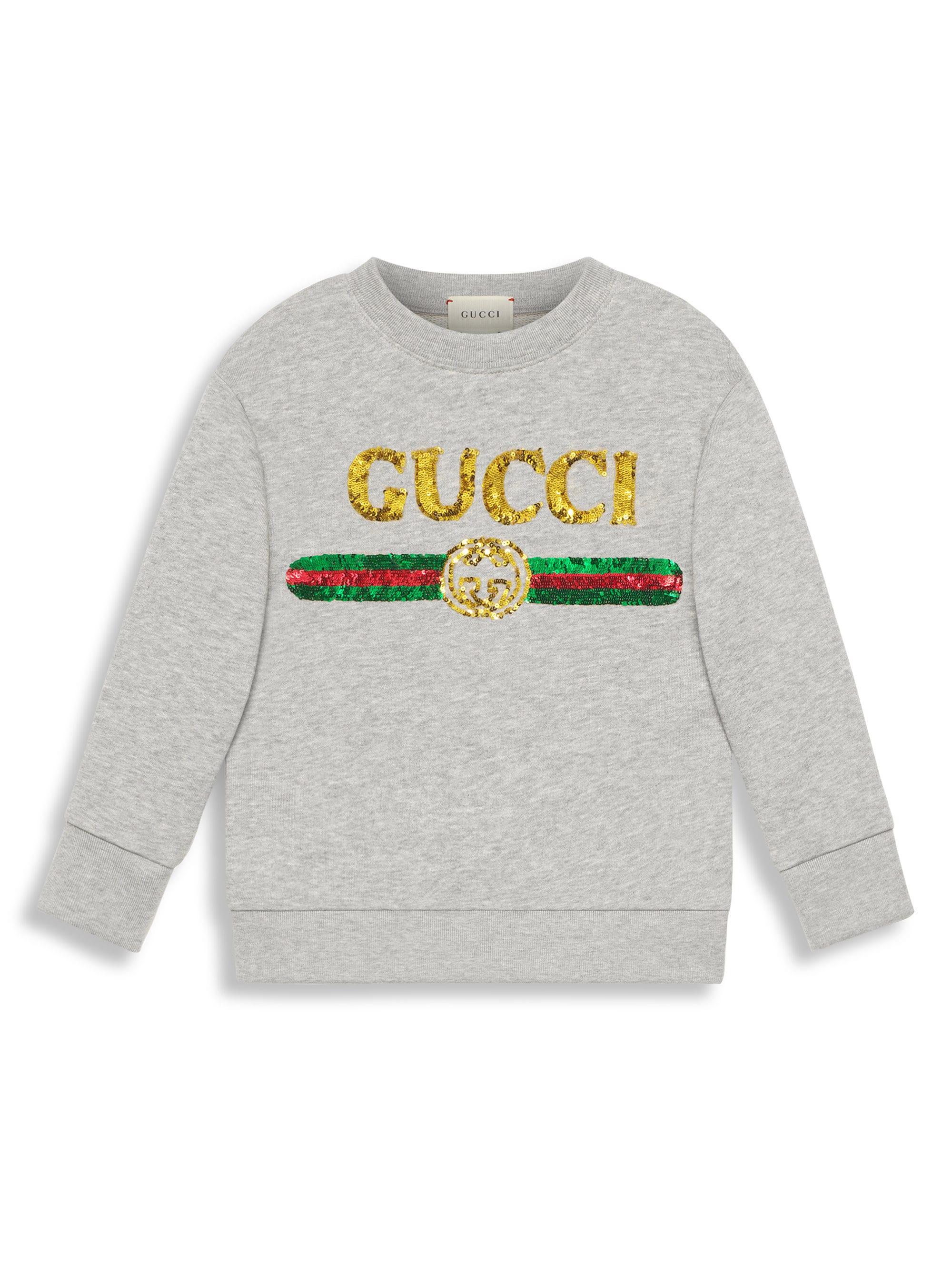 Gucci Cotton Little Girl's & Girl's Rainbow Sequin Logo Sweatshirt ...
