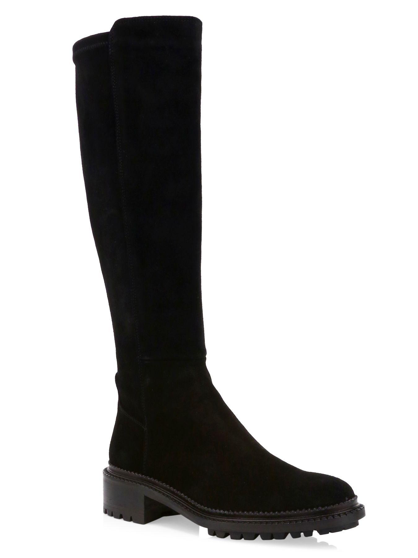 Aquatalia Oliviana Knee-high Suede Boots in Black - Lyst