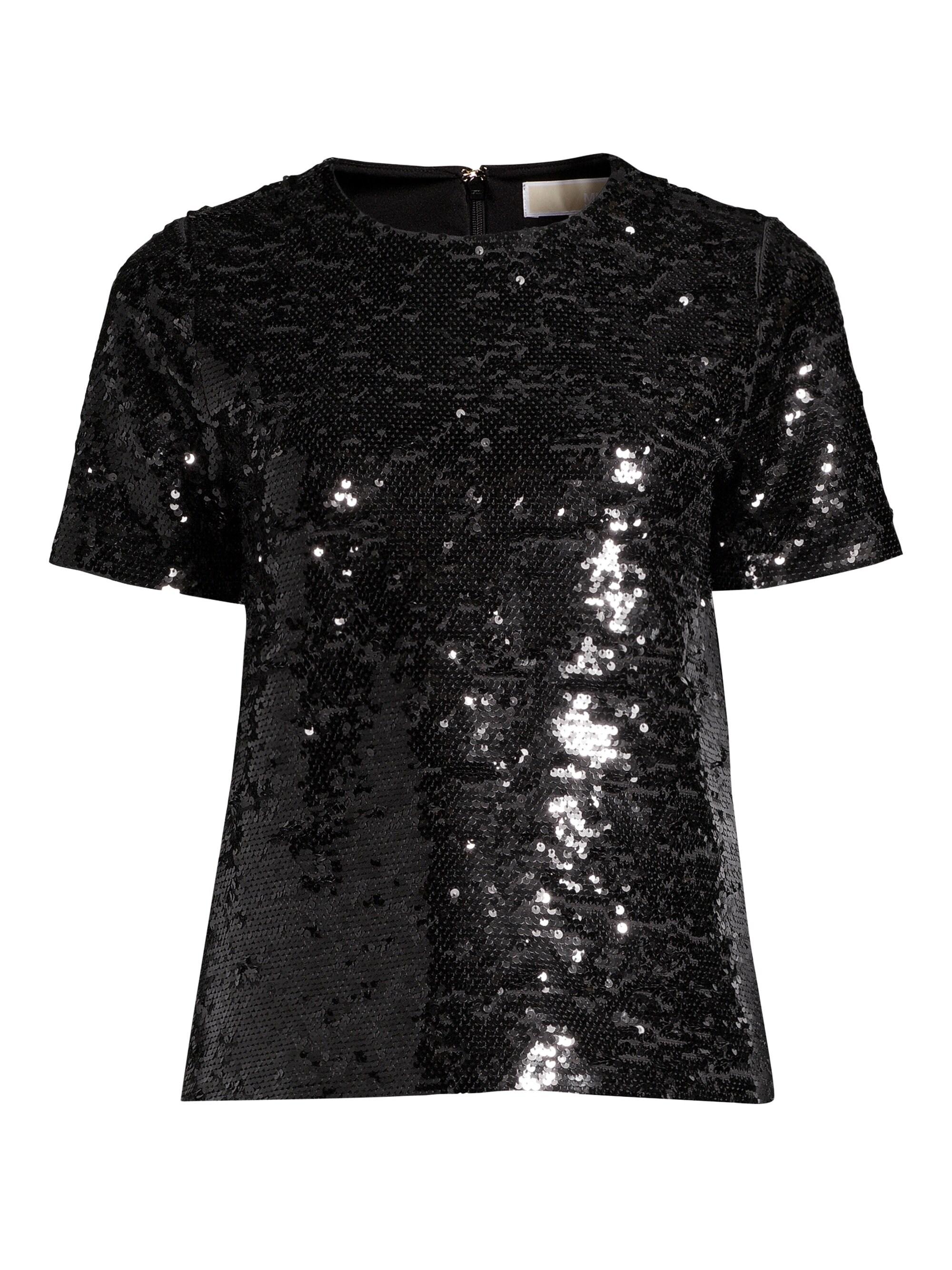 MICHAEL Michael Kors Sequin T Shirt in Black | Lyst