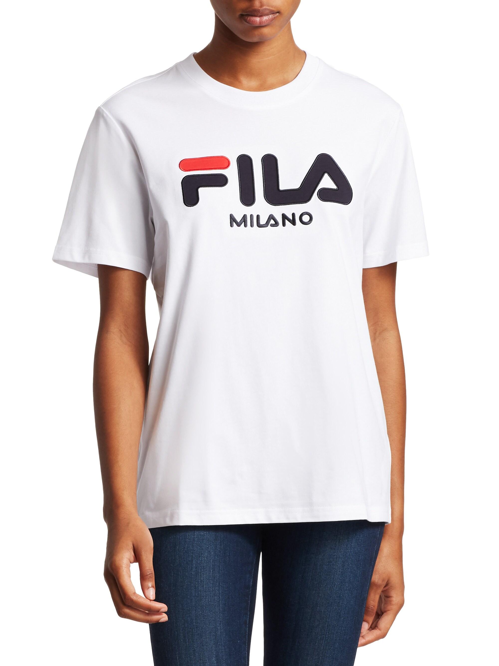 Fila Cotton Runway Milano Logo Tee in White - Lyst