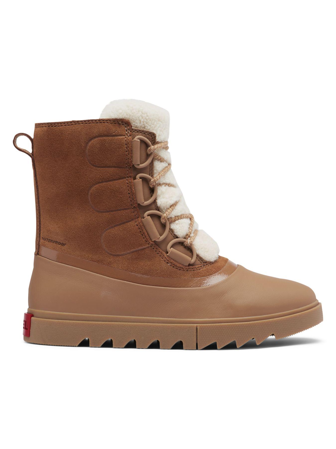 Sorel Joan Of Arctic Next Lite Shearling-trimmed Leather Boots in Brown ...