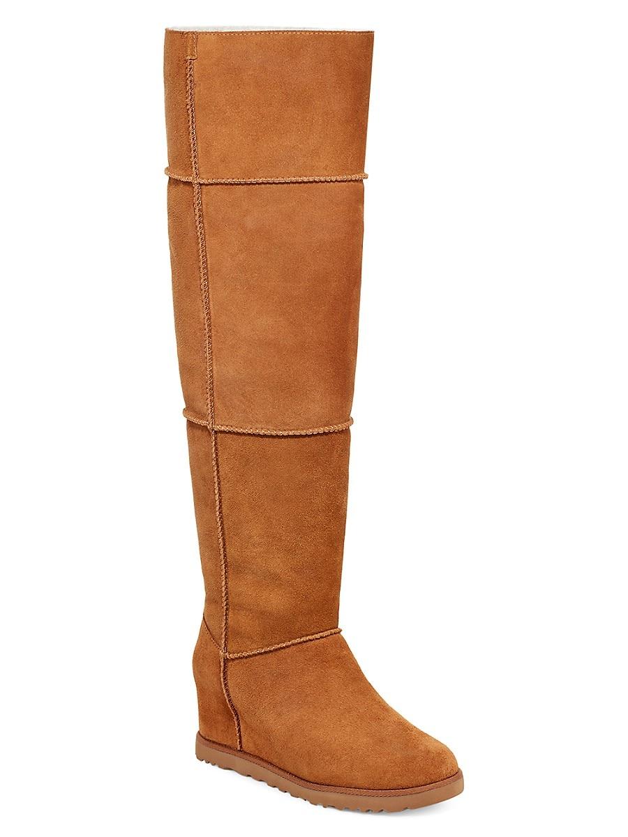 UGG Classic Femme Over The Knee Wedge in Chestnut (Brown) | Lyst