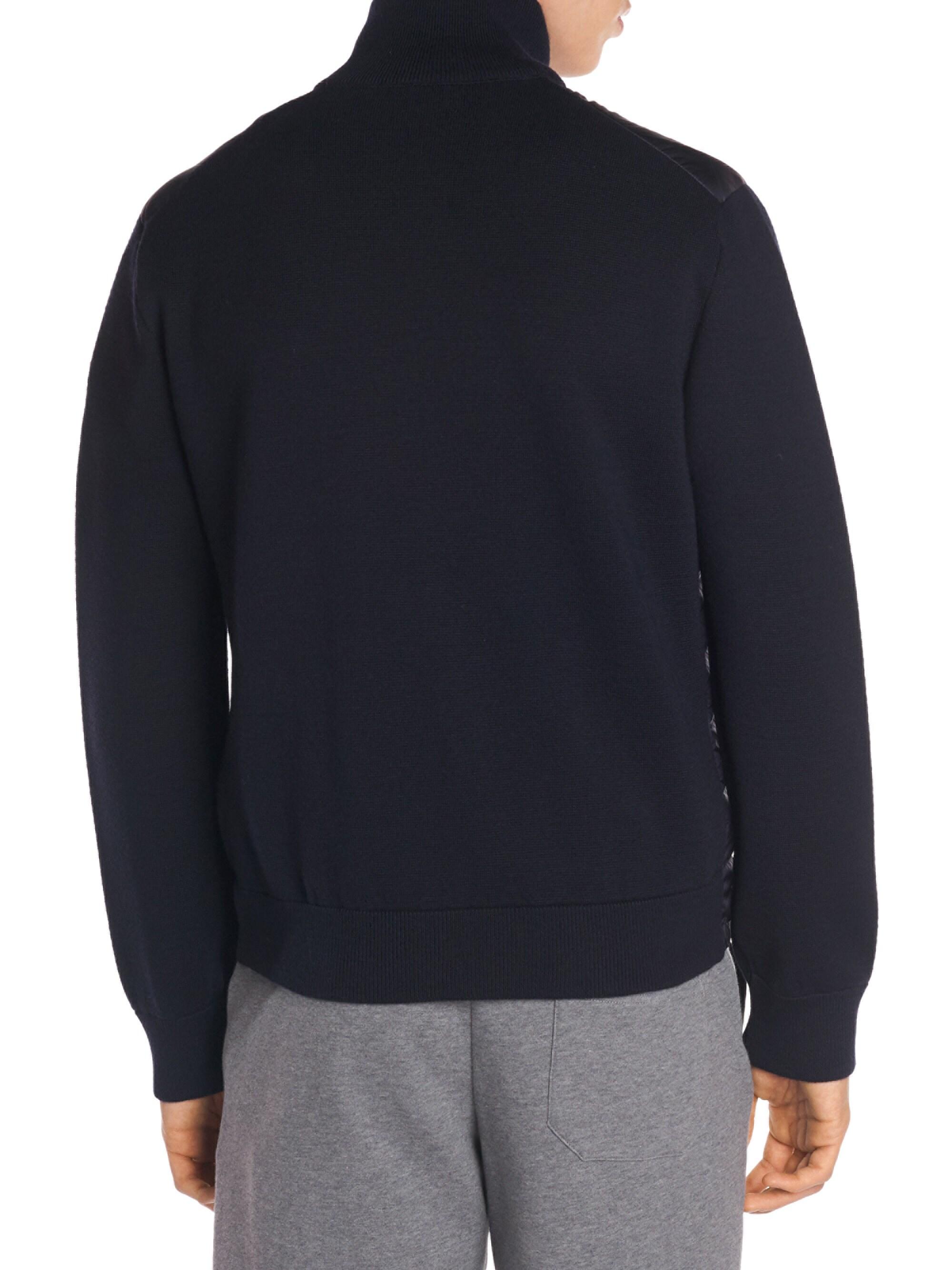 Moncler Knitsleeve Down Puffer Jacket in Blue for Men Lyst