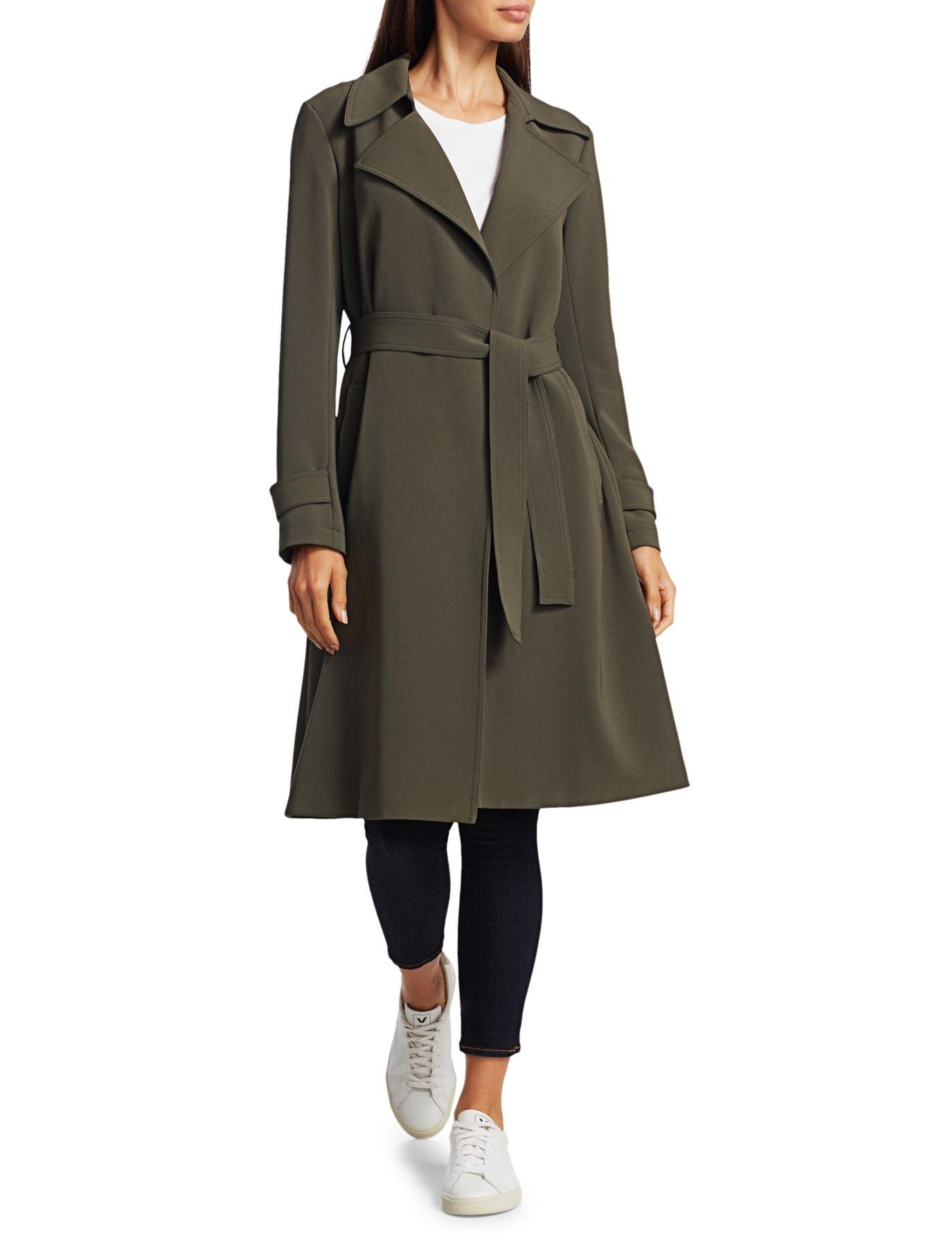 Theory Oaklane Trench Coat in Green | Lyst