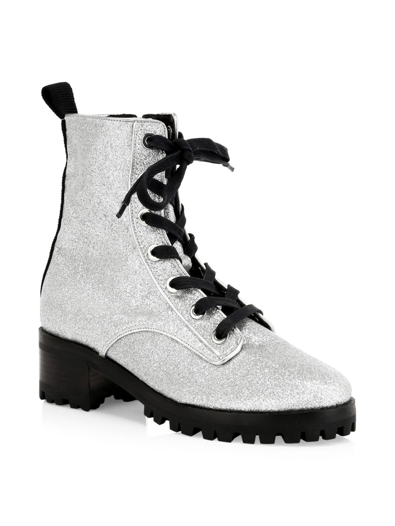 combat boots glitter
