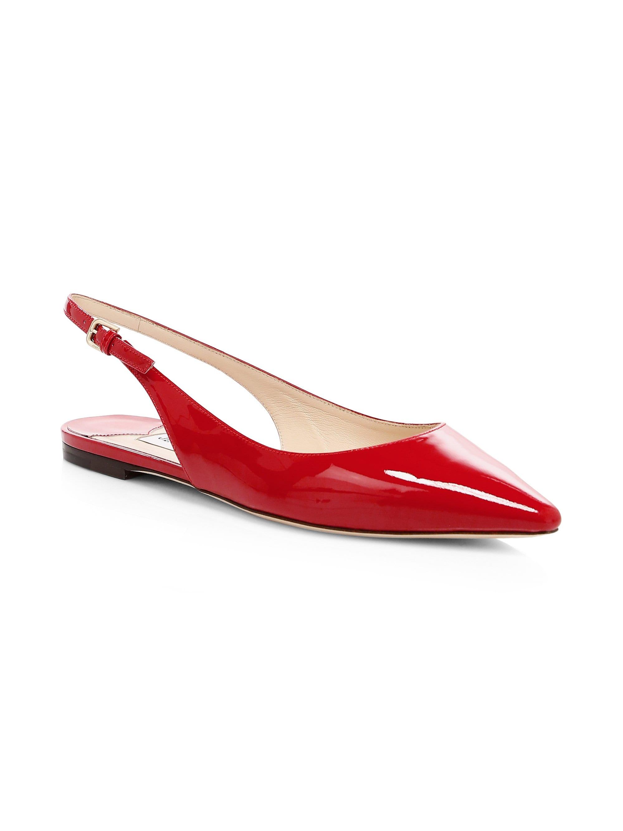 red flats with strap