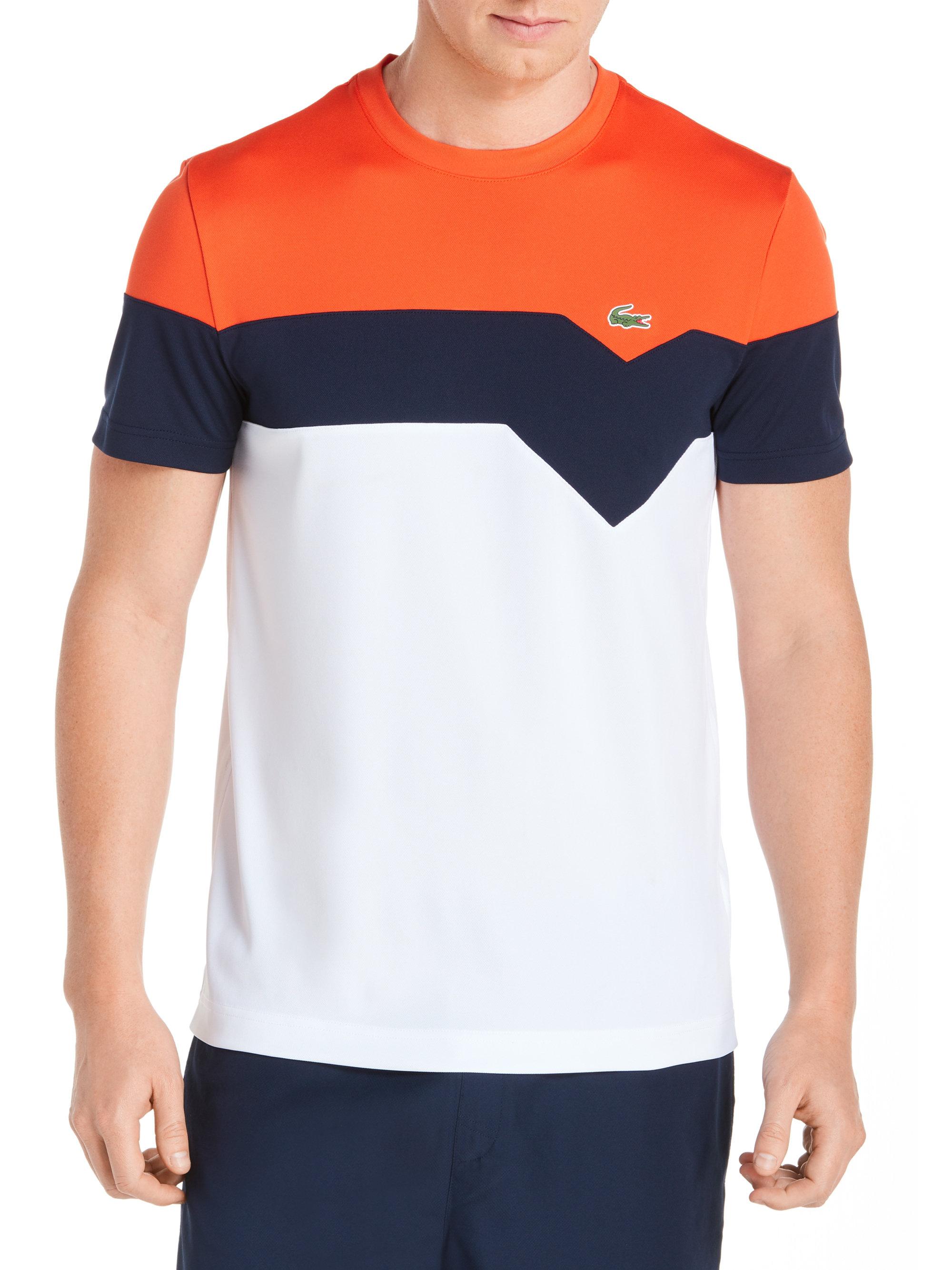 Lyst - Lacoste Colorblock Polo in Blue for Men