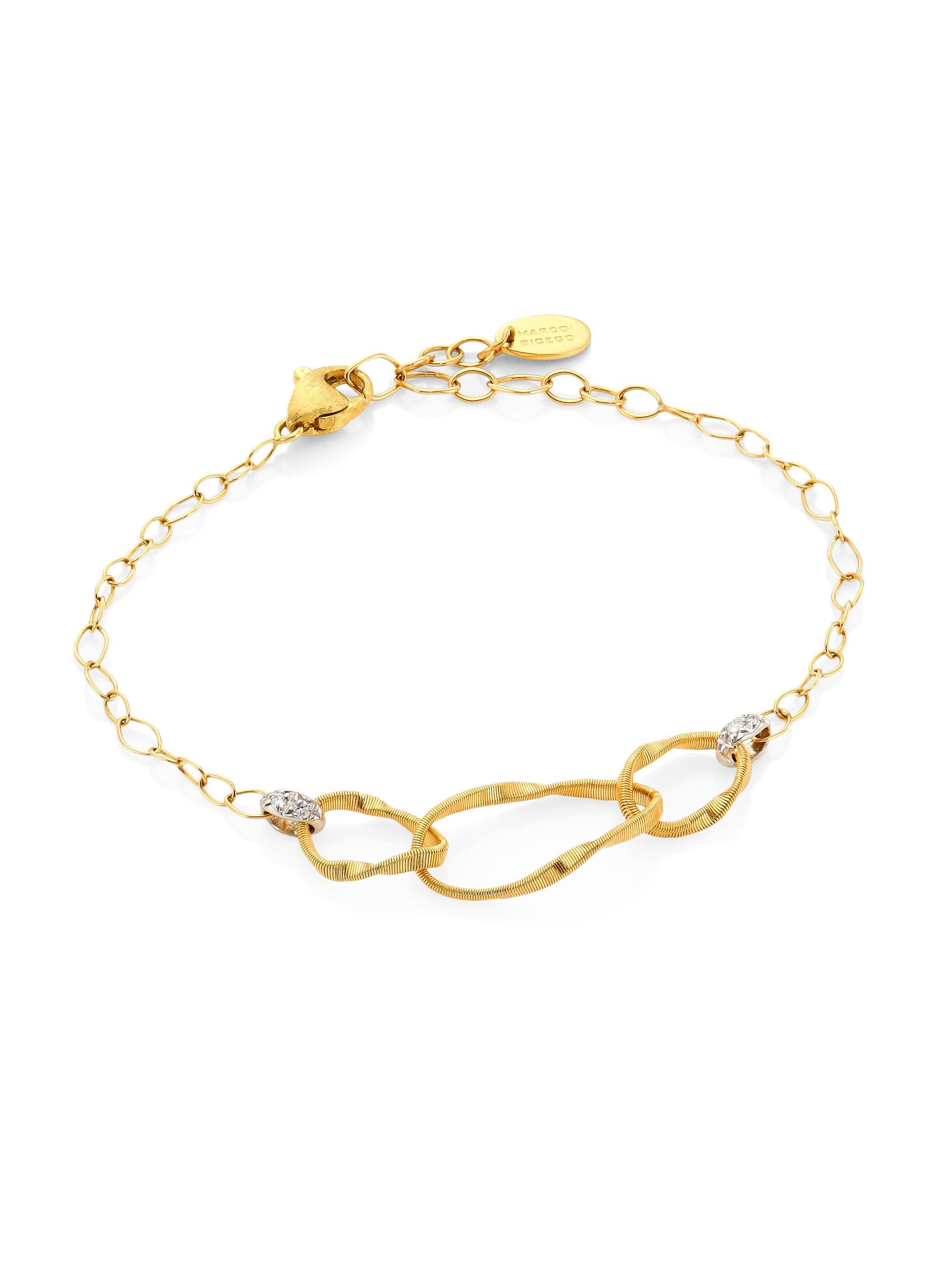 Marco Bicego Marrakech Onde 18k Yellow Gold & Diamond Coil Bracelet in ...