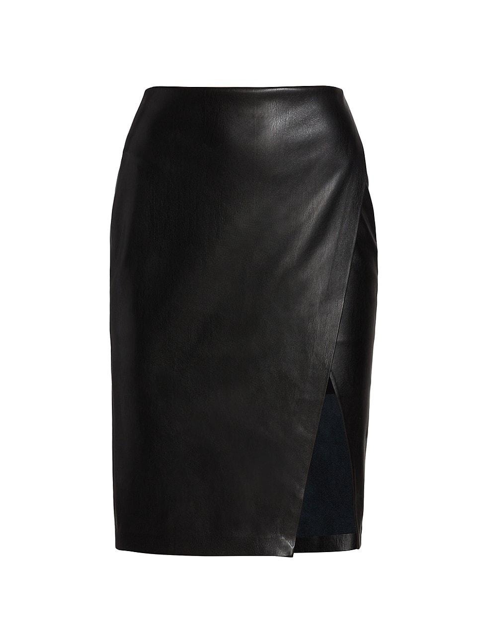 Alice + Olivia Siobhan Faux Leather Midi-skirt in Black | Lyst