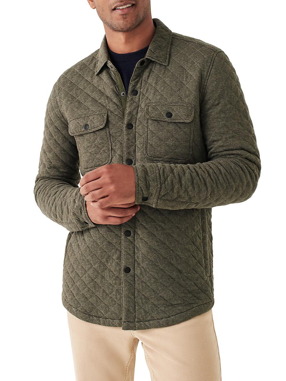 Faherty Epic Quilted Fleece Jacket in Green for Men | Lyst