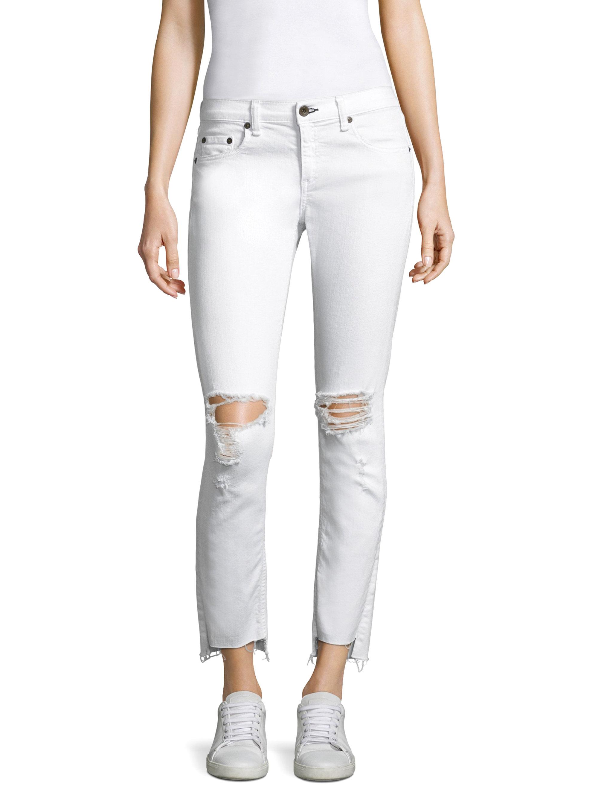 white ripped capri jeans