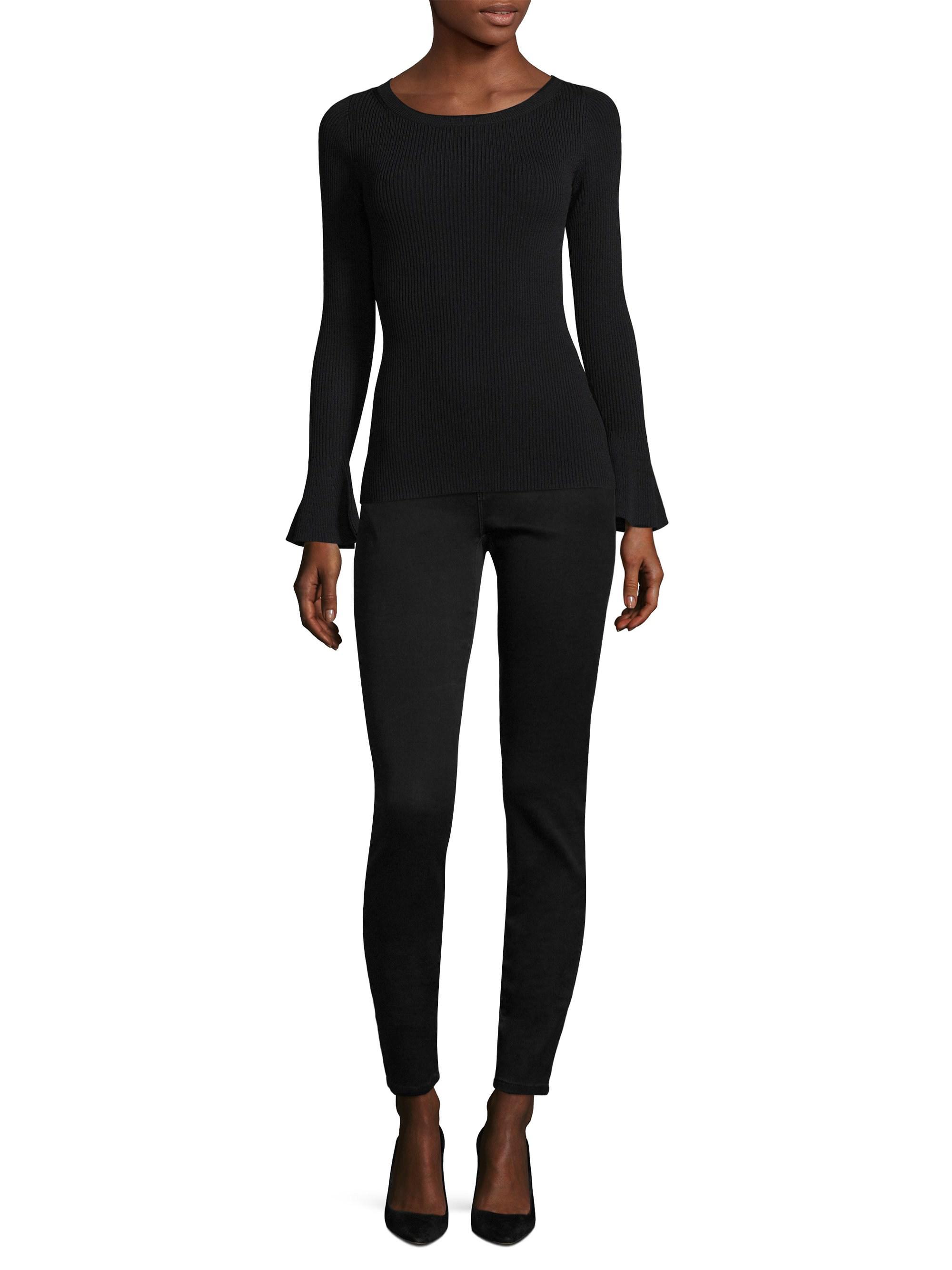 Lyst - Michael Michael Kors Bell-sleeve Sweater in Black