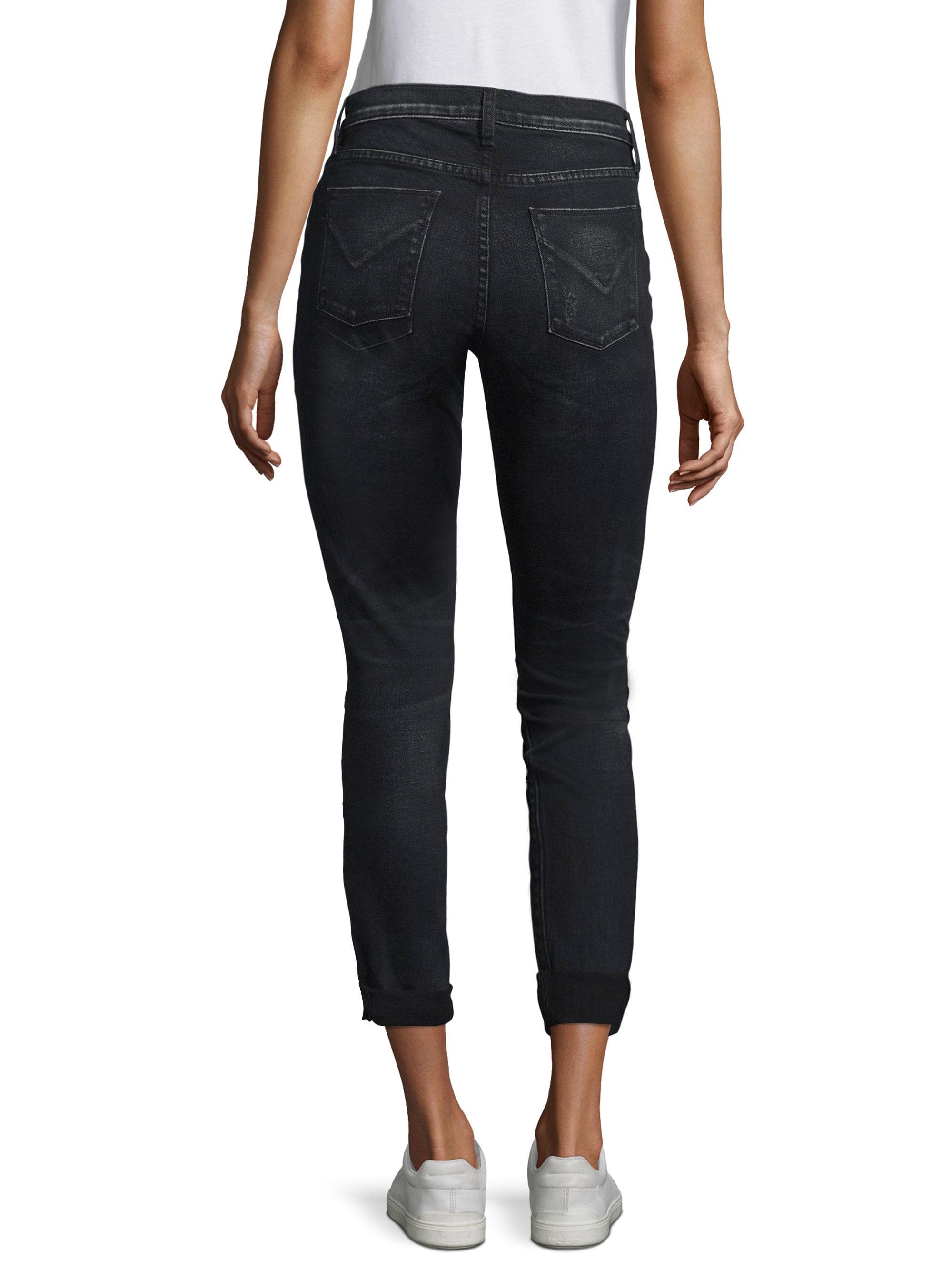 Hudson Jeans Denim Riley Relaxed Embellished Cropped Jeans in Black - Lyst