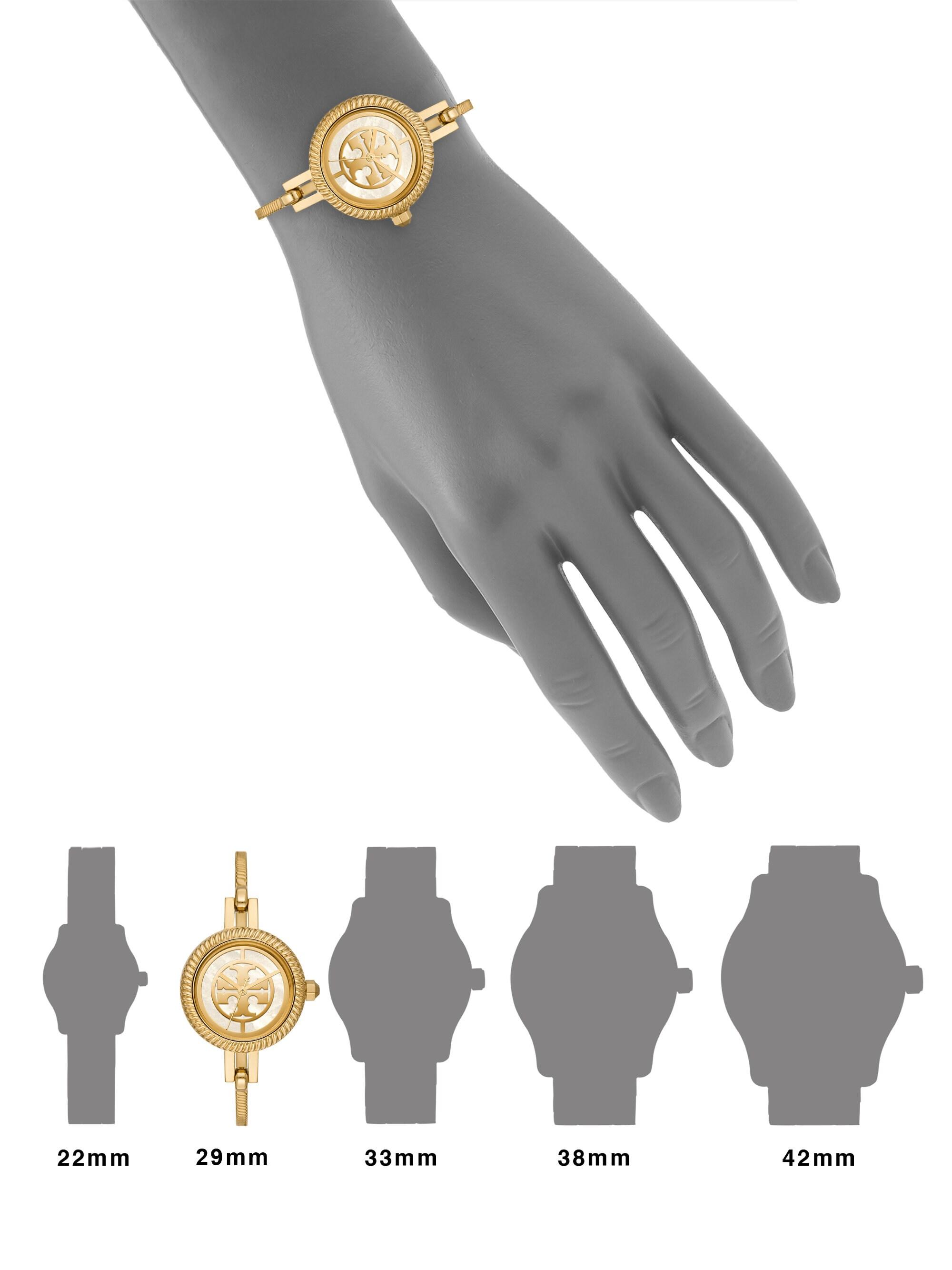 Tory Burch Reva Bangle Watch, Multicolor/goldtone, 29 Mm in Metallic Lyst