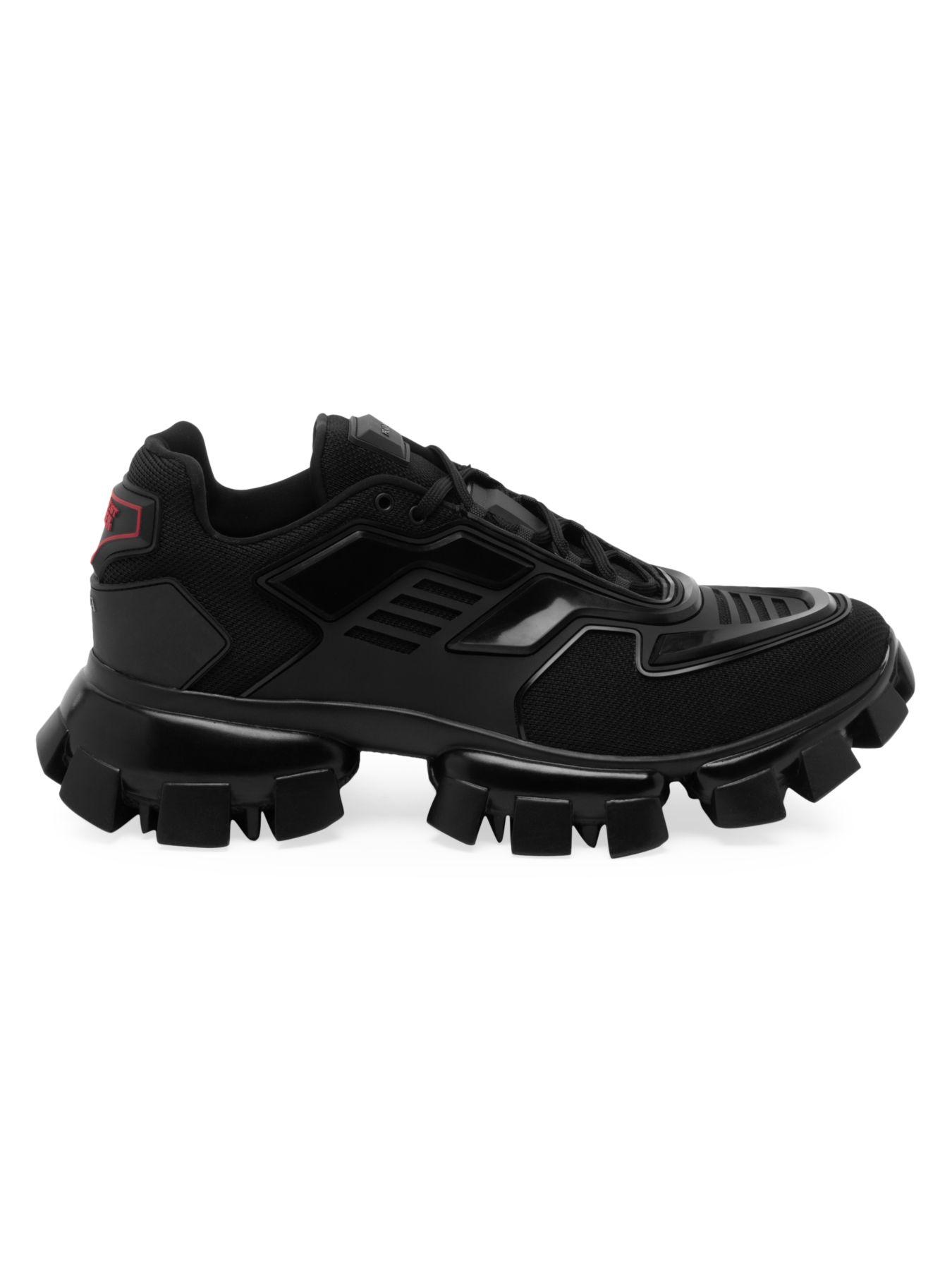 prada black neoprene sneakers