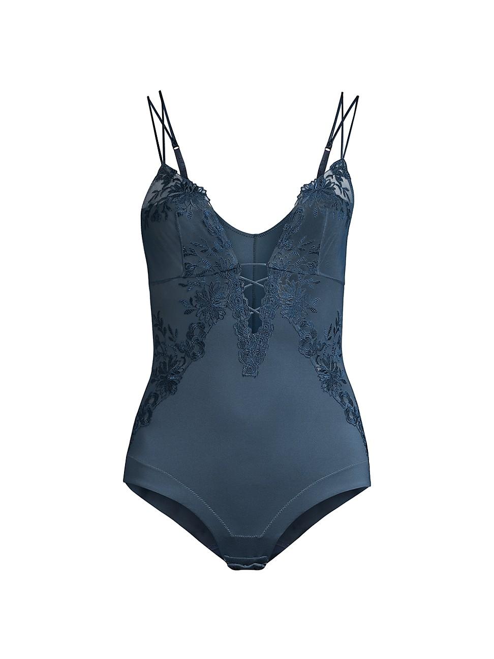 Blue silk bodysuit Clearance
