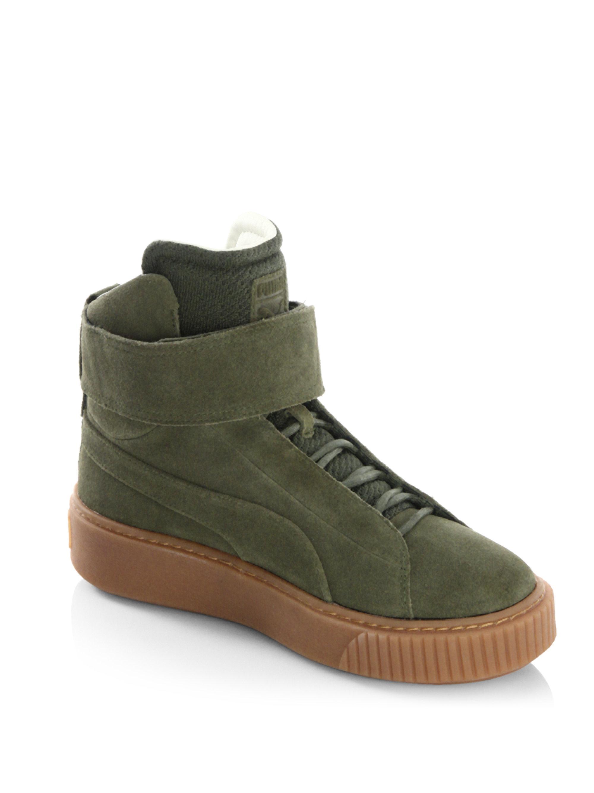PUMA Suede Mid-top Sneakers in Olive Green (Green) for Men | Lyst