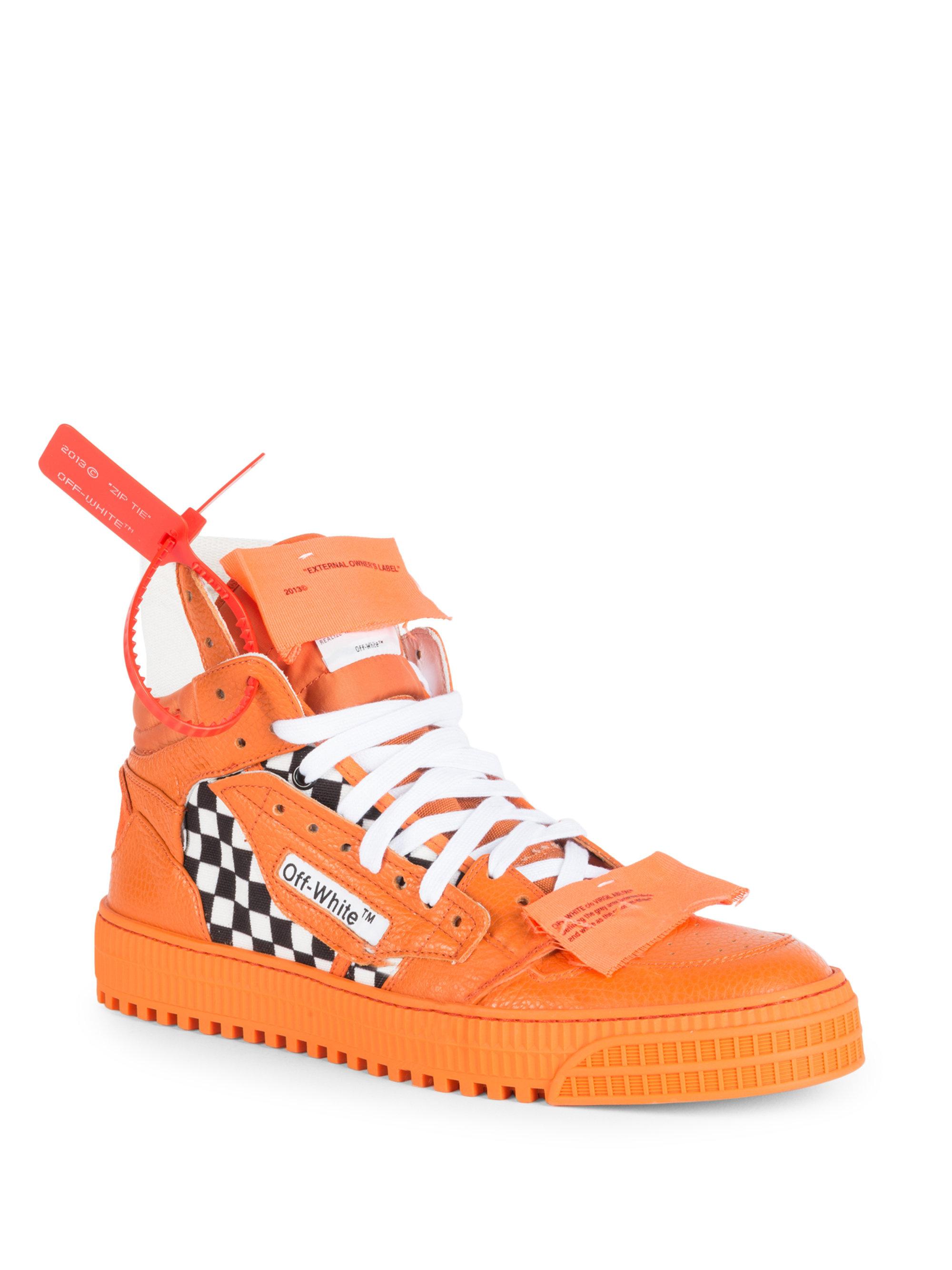 orange off white shoes