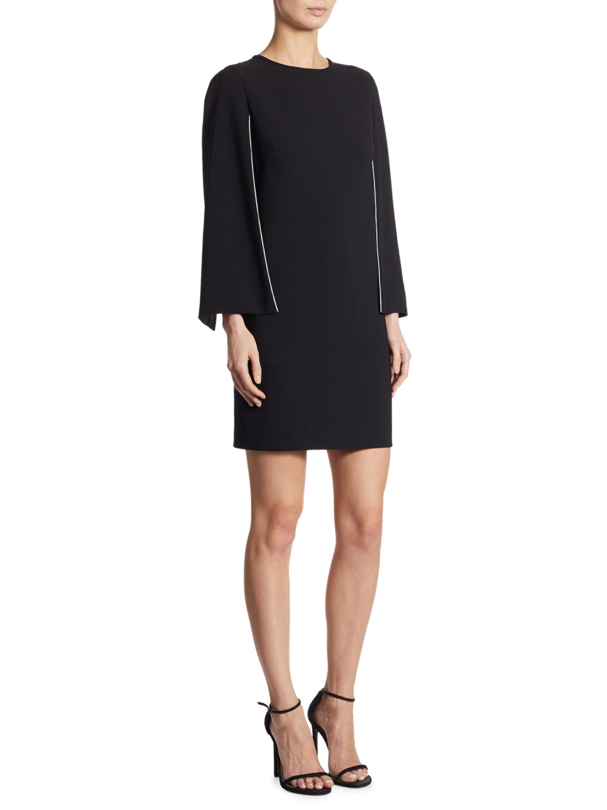 black cape sleeve dress