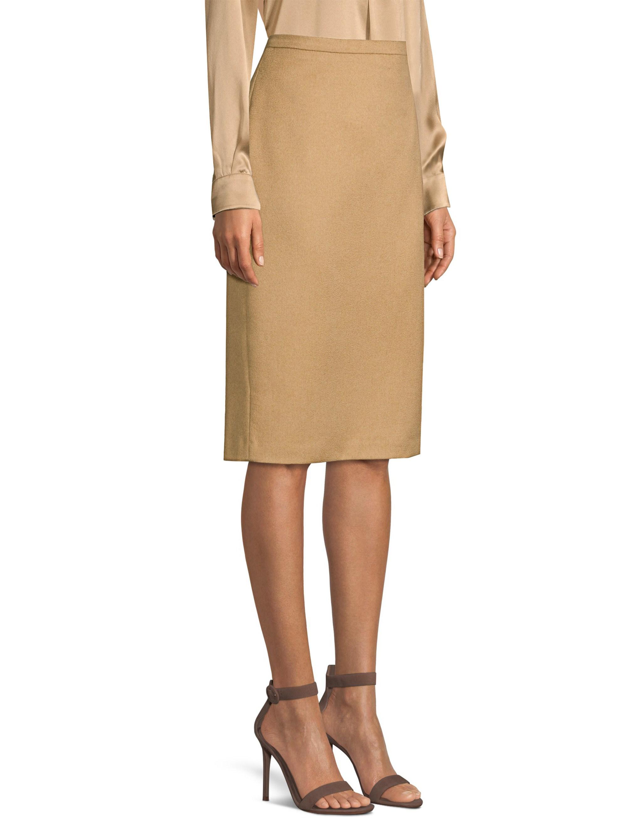 Max Mara Oliveto Pencil Skirt in Camel (Natural) - Lyst