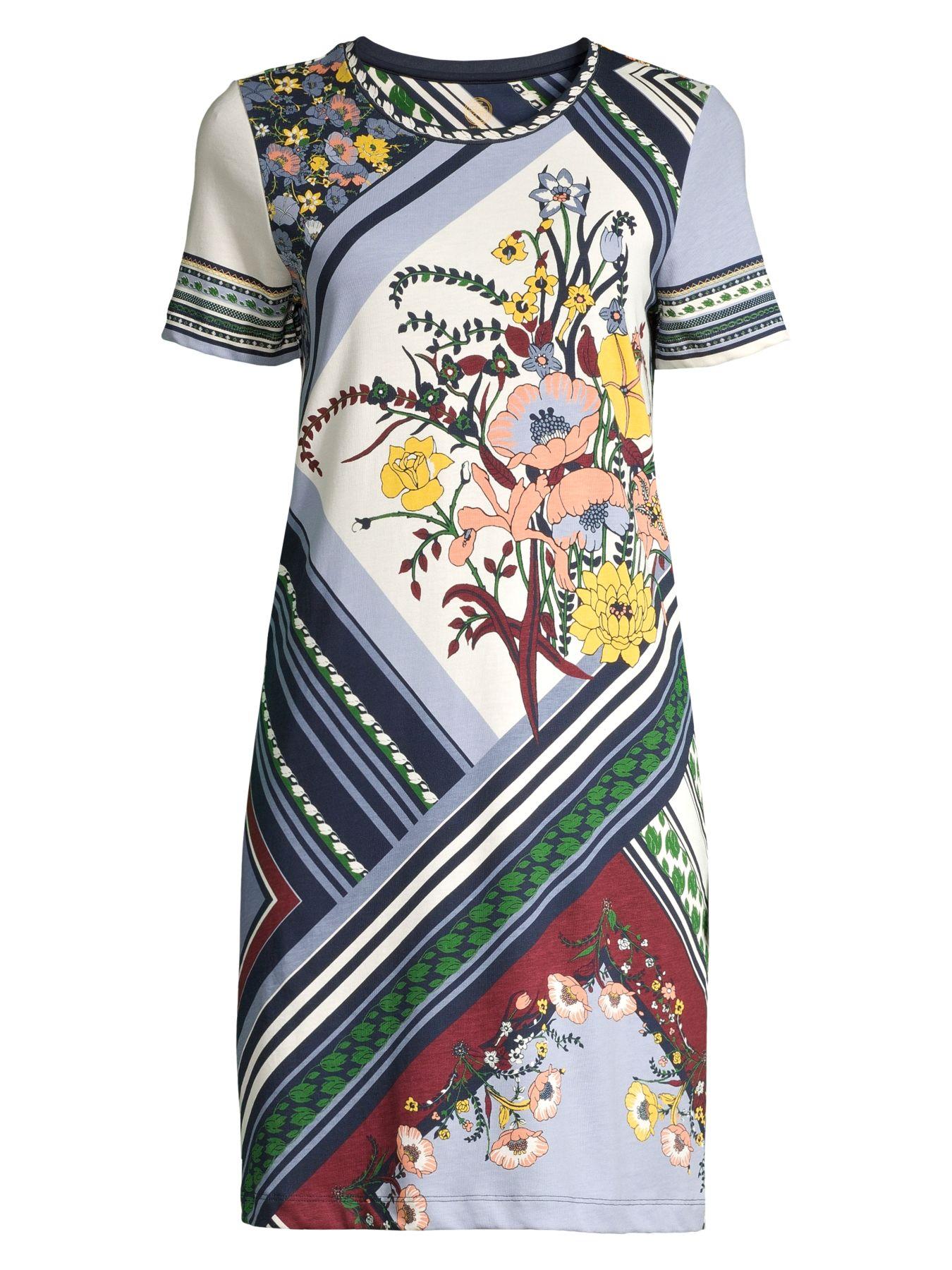 Tory Burch Flower Printed Short-sleeve T-shirt Dress | Lyst