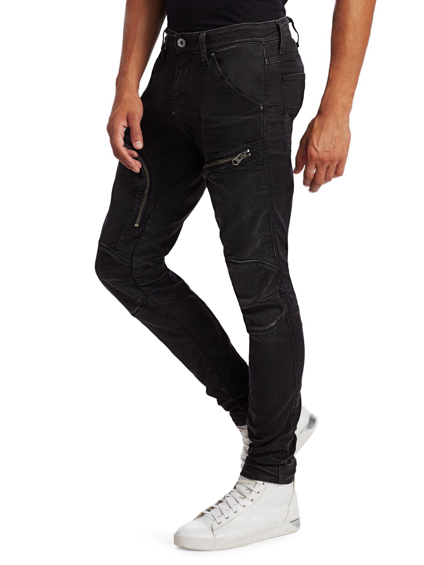 G-Star RAW Air Defence Zip Skinny Jeans in Black for Men | Lyst