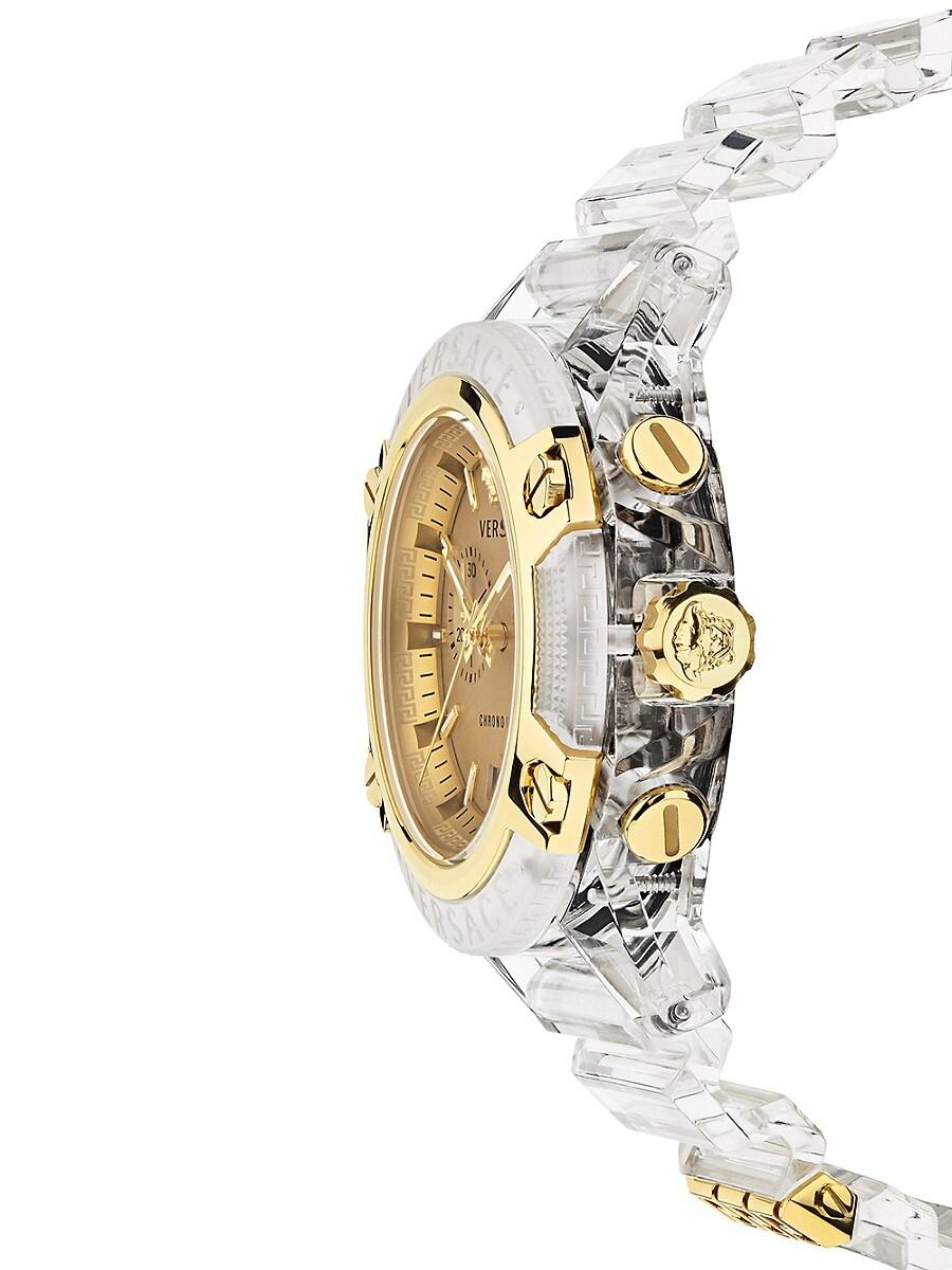 Versace Icon Active Silicone Strap Chronograph Watch in Gold 