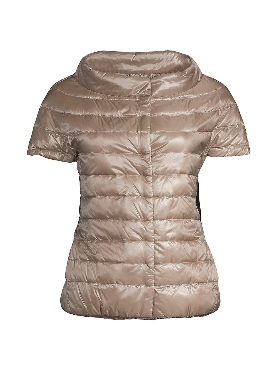 Herno Cotton Iconico Shortsleeve Down Jacket in Taupe (Gray) Lyst