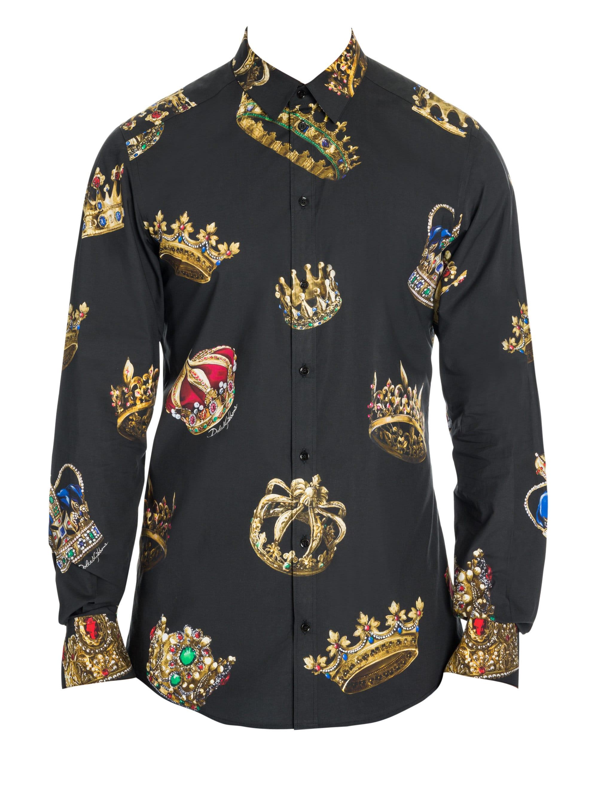 Dolce & Gabbana Gold Fit Shirt In Printed Cotton for Men - Lyst