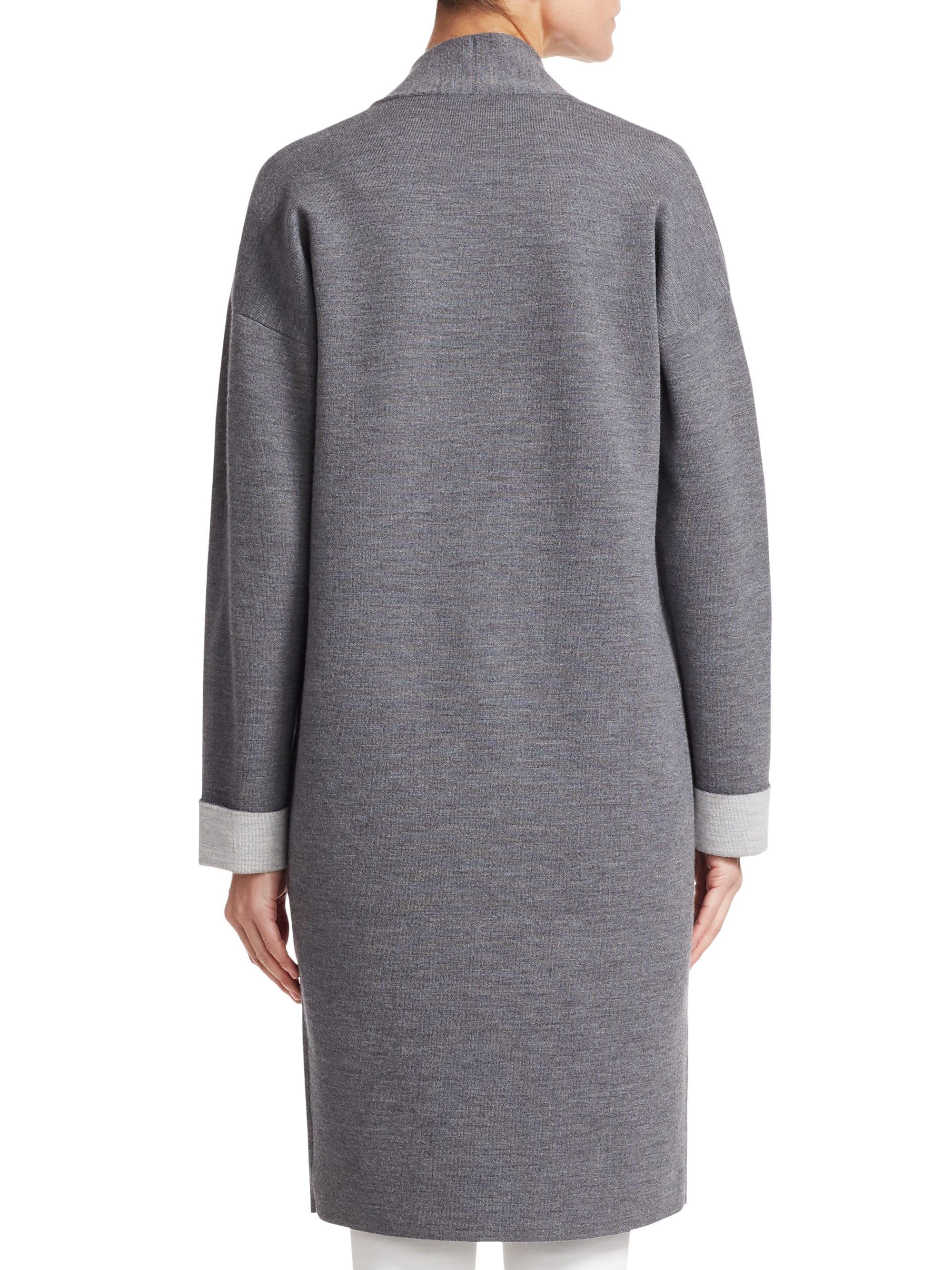 Theory Women's Double Face Woolblend Cardigan Charcoal Grey in Gray