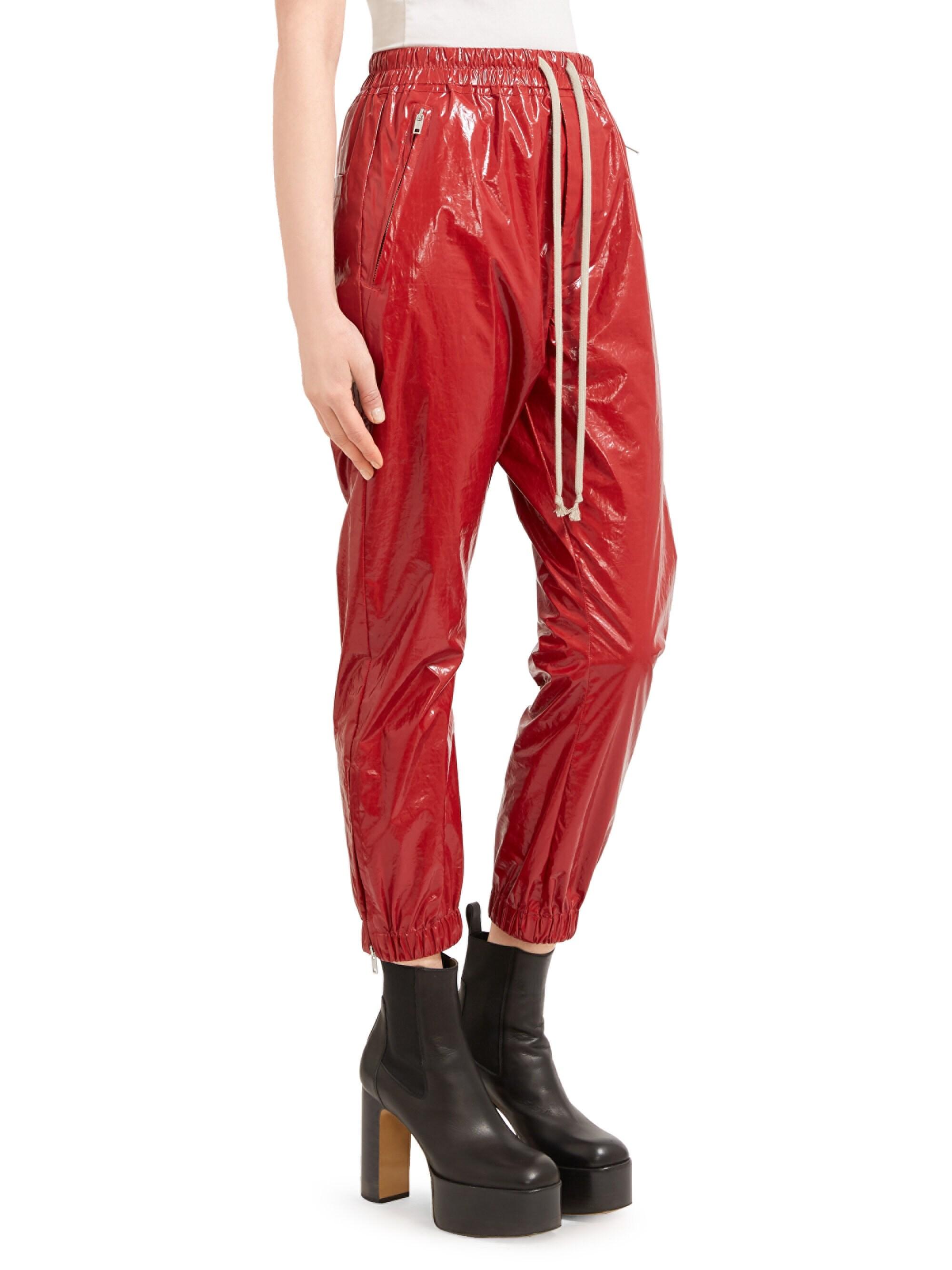 rick owens red leather pants