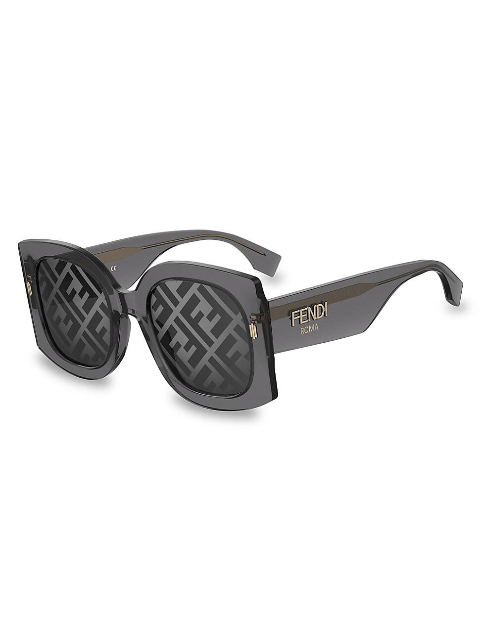 Fendi 53mm Oversized Square Logo Sunglasses in Gray | Lyst