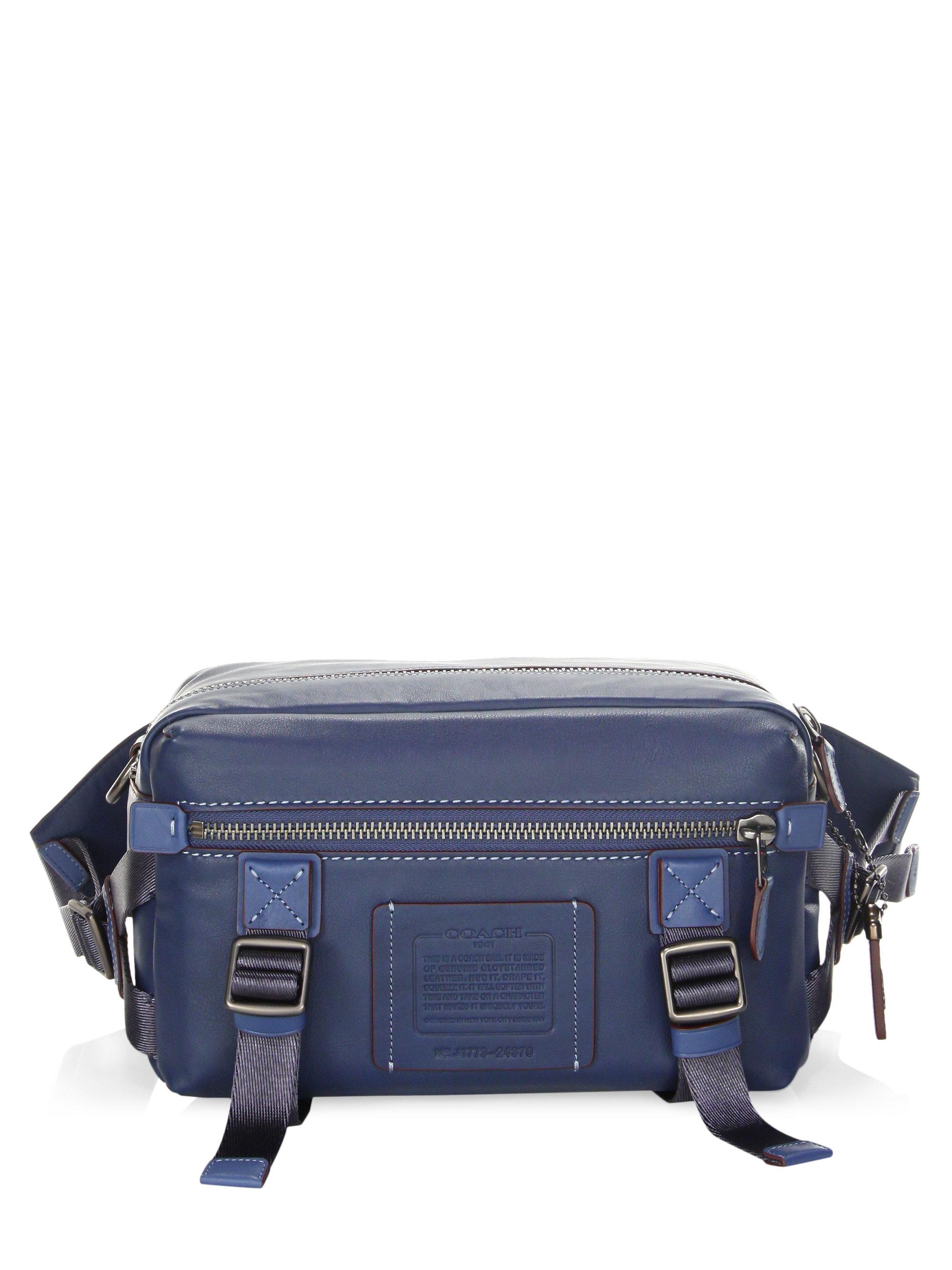 COACH Leather Utility Waist Bag in Blue for Men Lyst