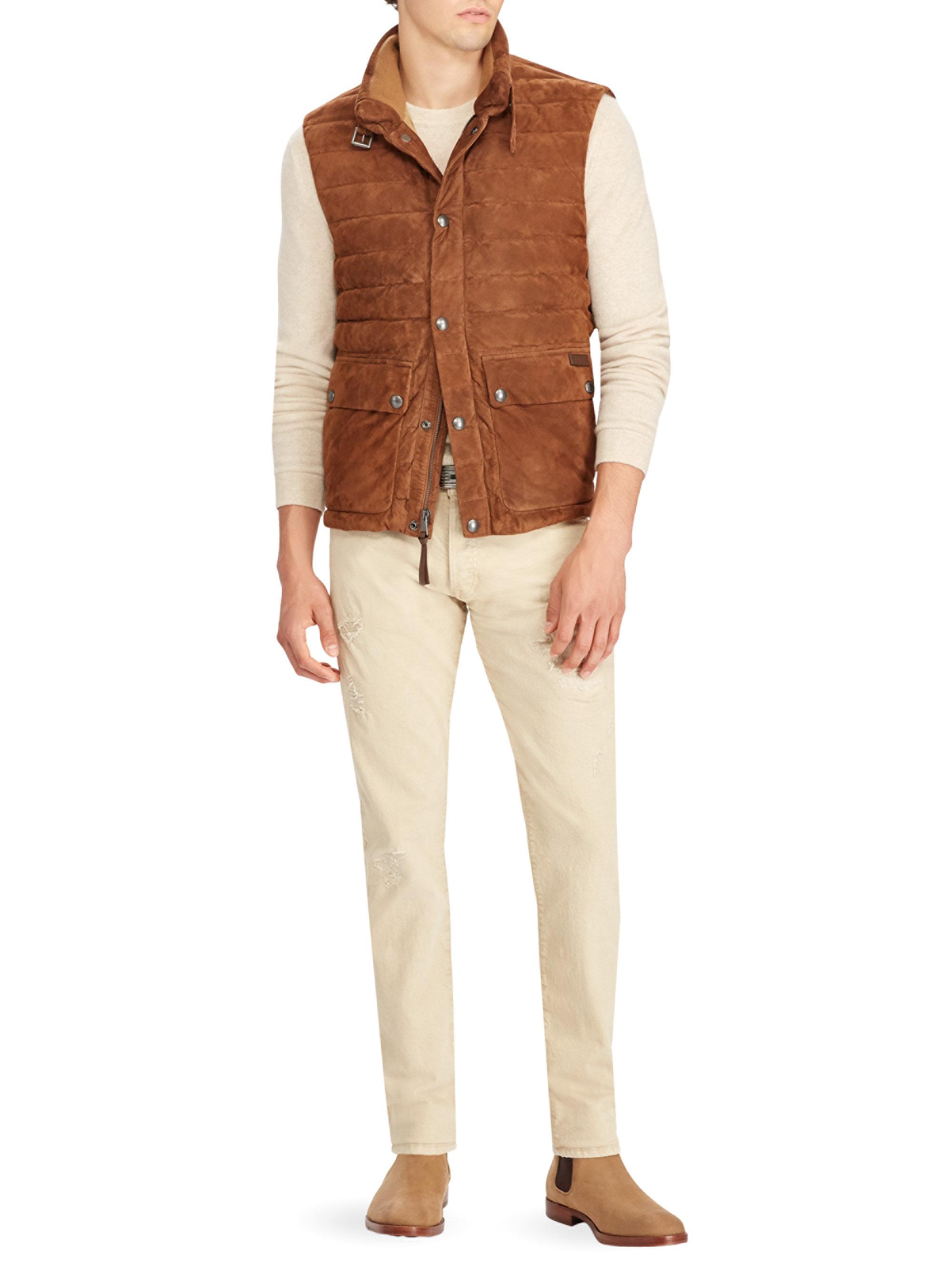brown polo vest