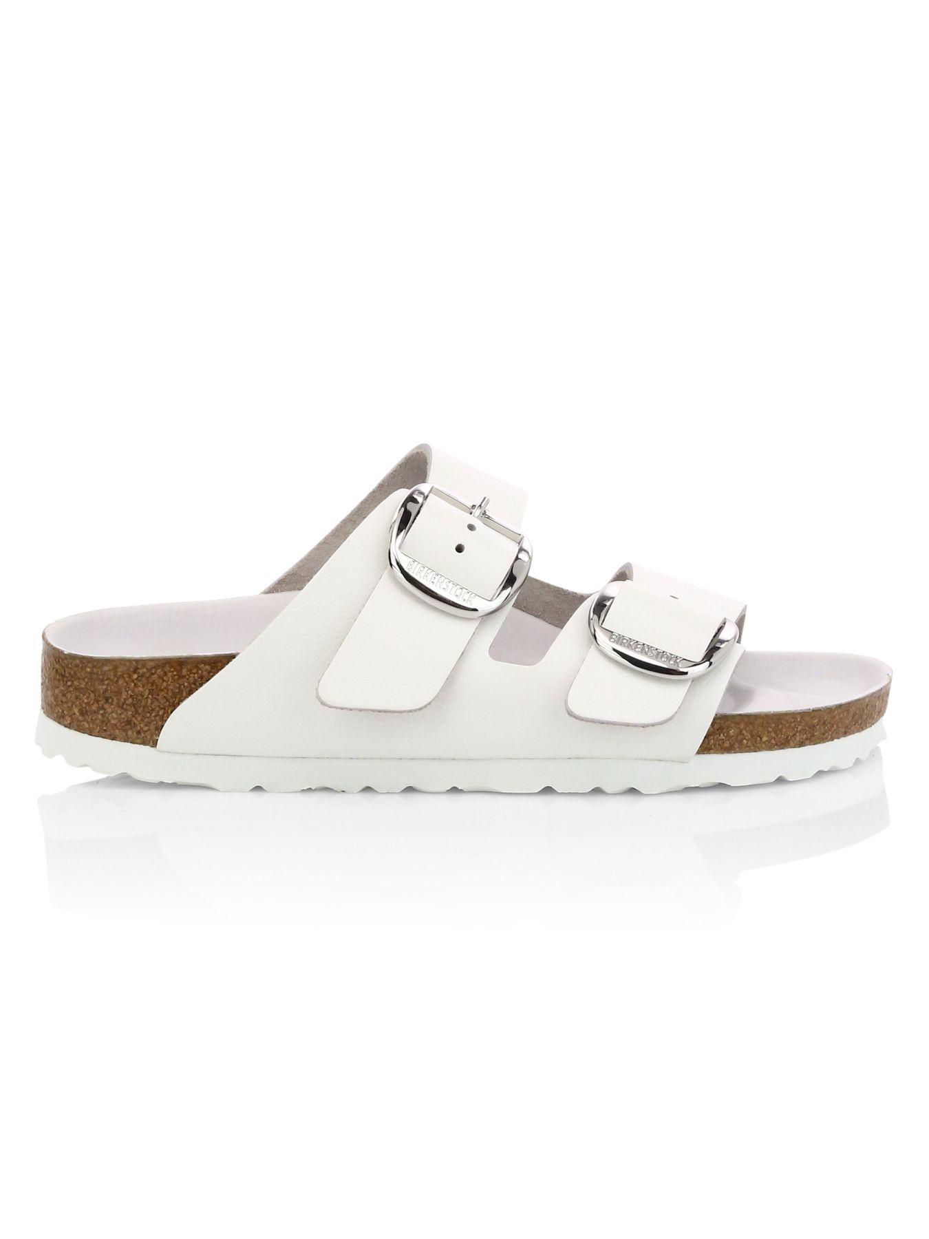 birkenstock arizona flat sandals in white
